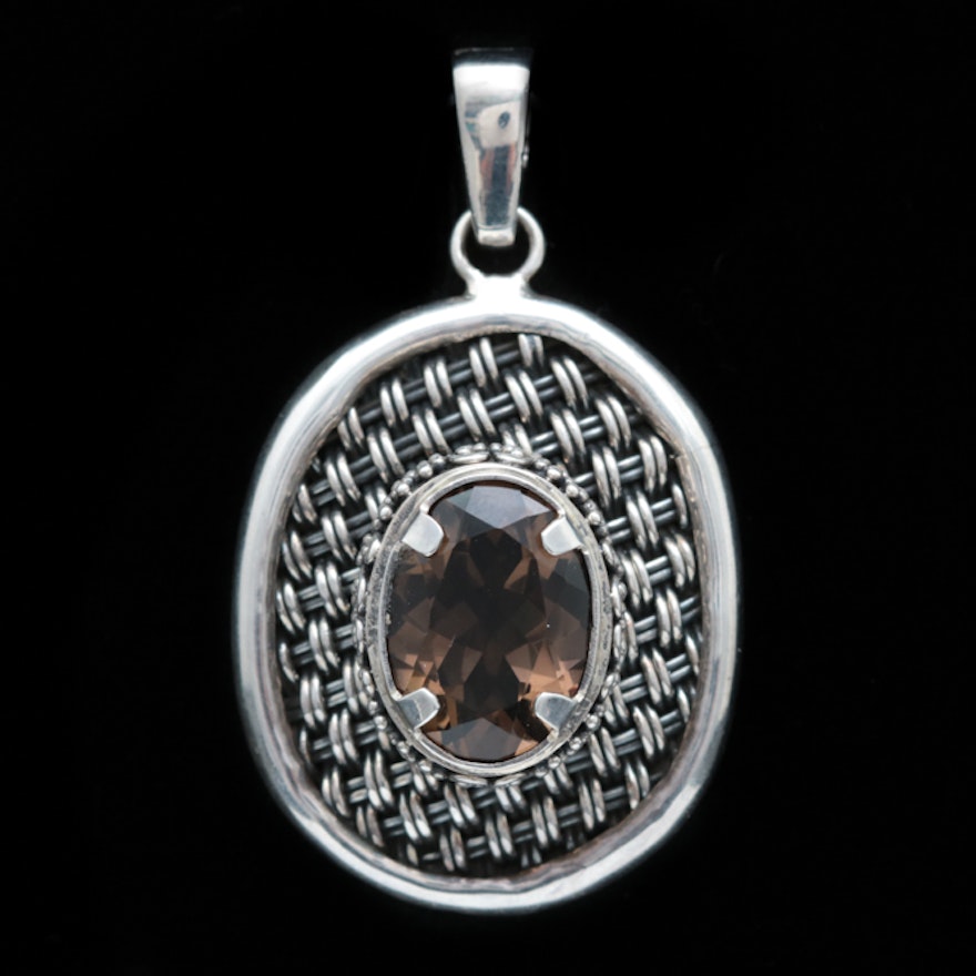 Sterling Silver and Smoky Quartz Pendant