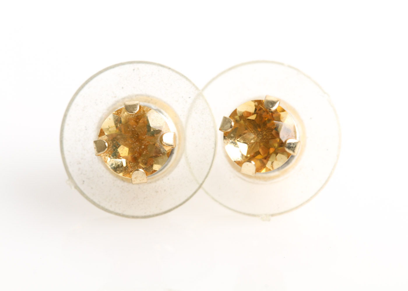 14K Yellow Gold and Citrine Stud Earrings