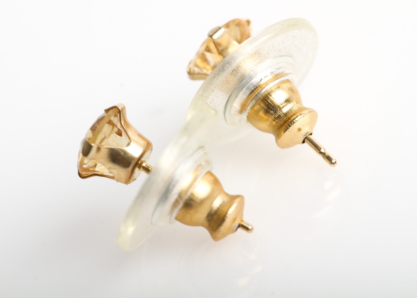 14K Yellow Gold and Citrine Stud Earrings