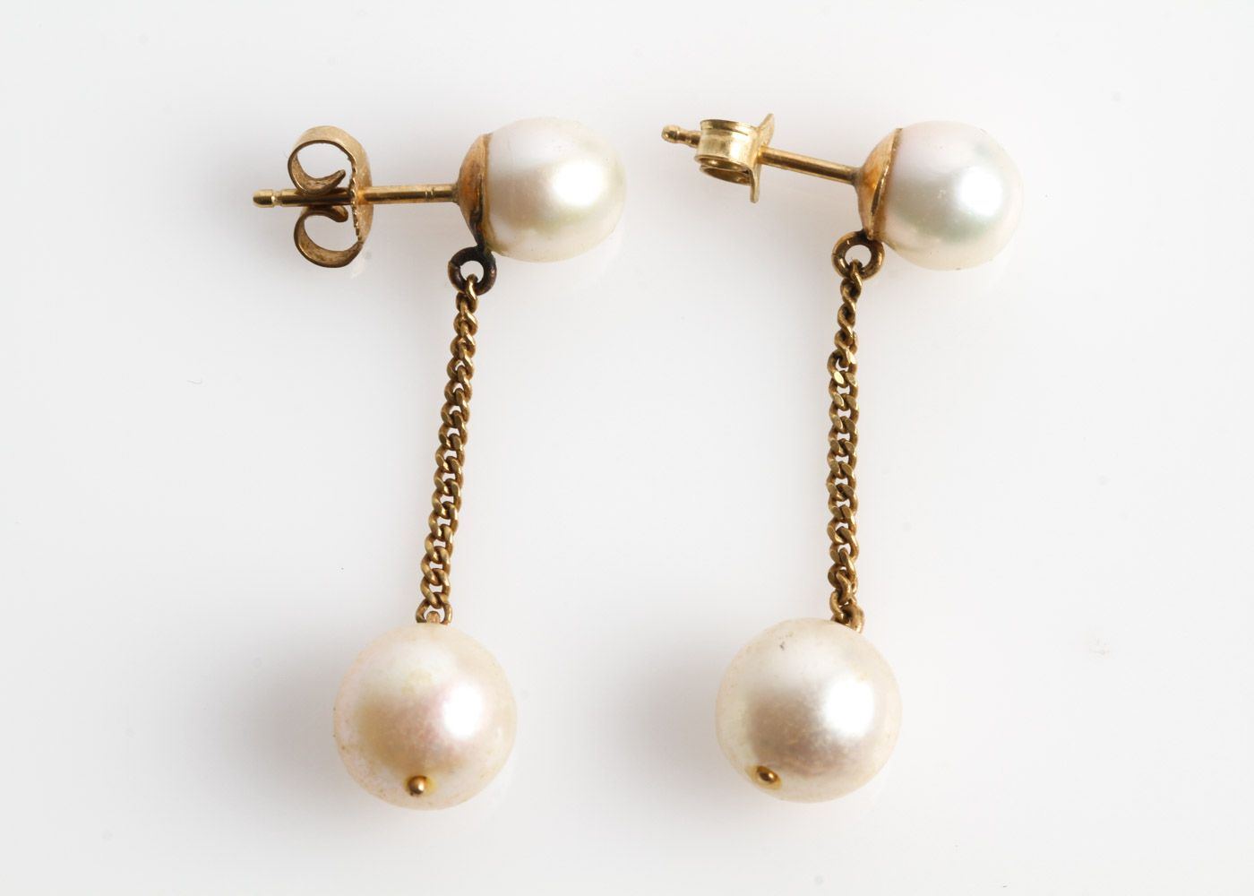 14K Yellow Gold and Cultured Freshwater Pearl Drop Earrings
