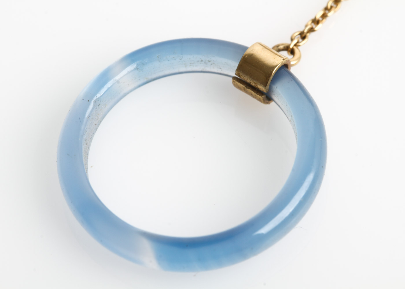 14K Yellow Gold, Blue Chrysoprase, and Amethyst Drop Earrings