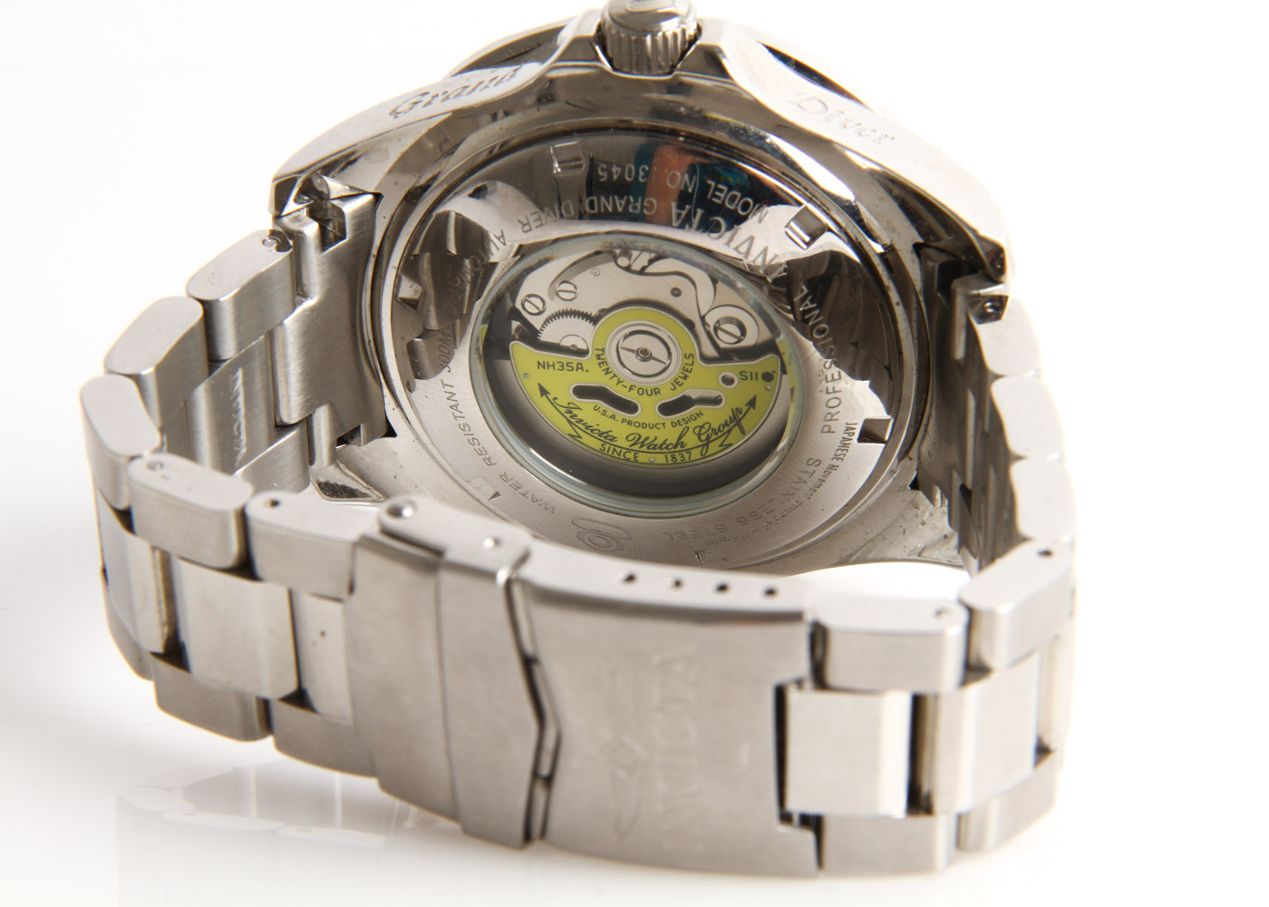 Pair of Invicta Stainless Steel Grand Diver Watches