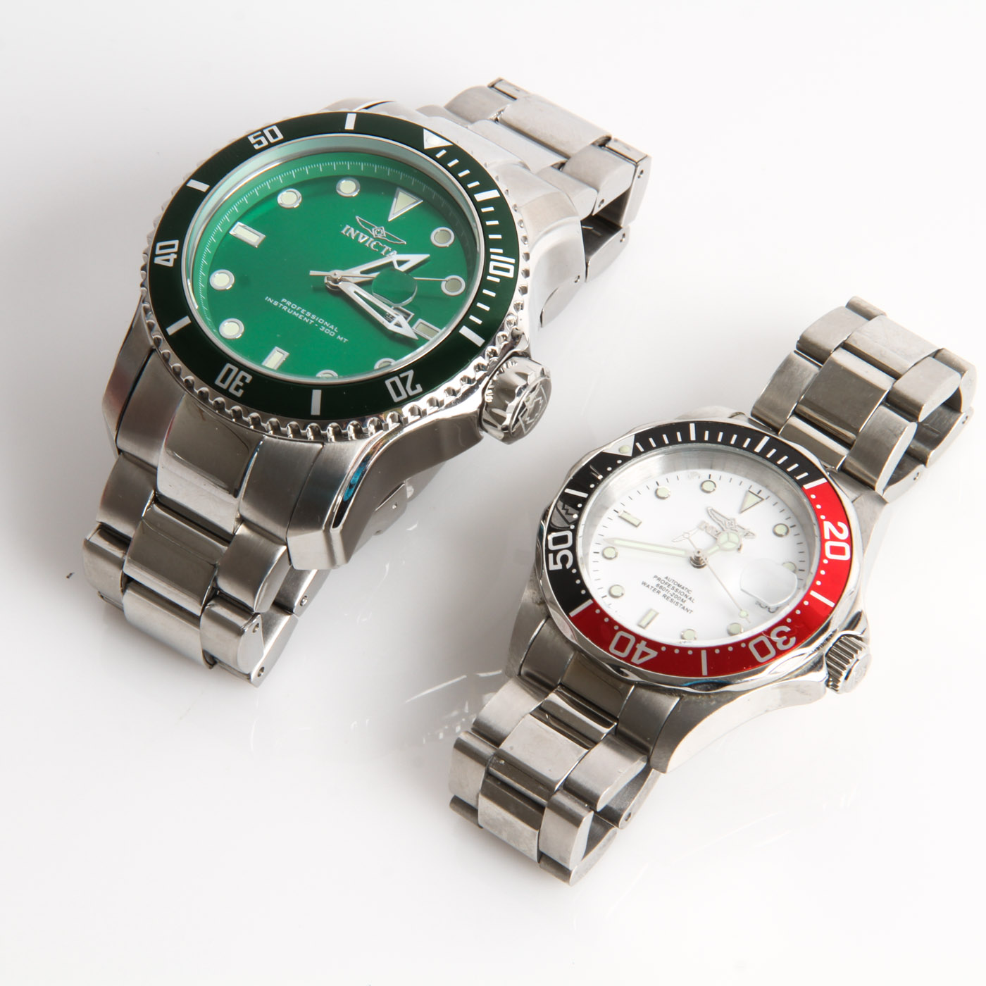 Pair of Invicta Stainless Steel Diver Watches