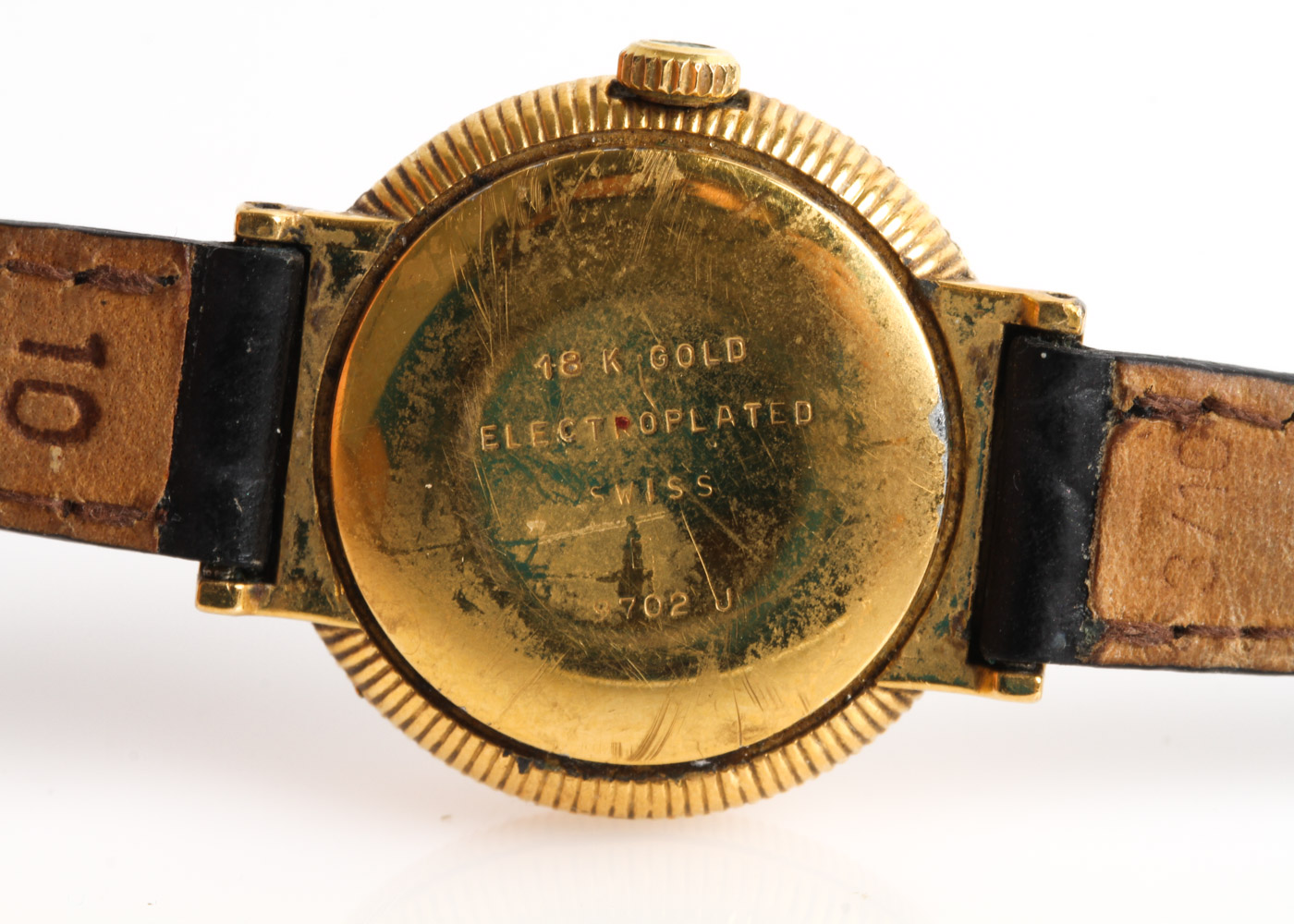 Vintage Raymond Weil 18K Gold Electroplate Watch with Alligator Grain Strap