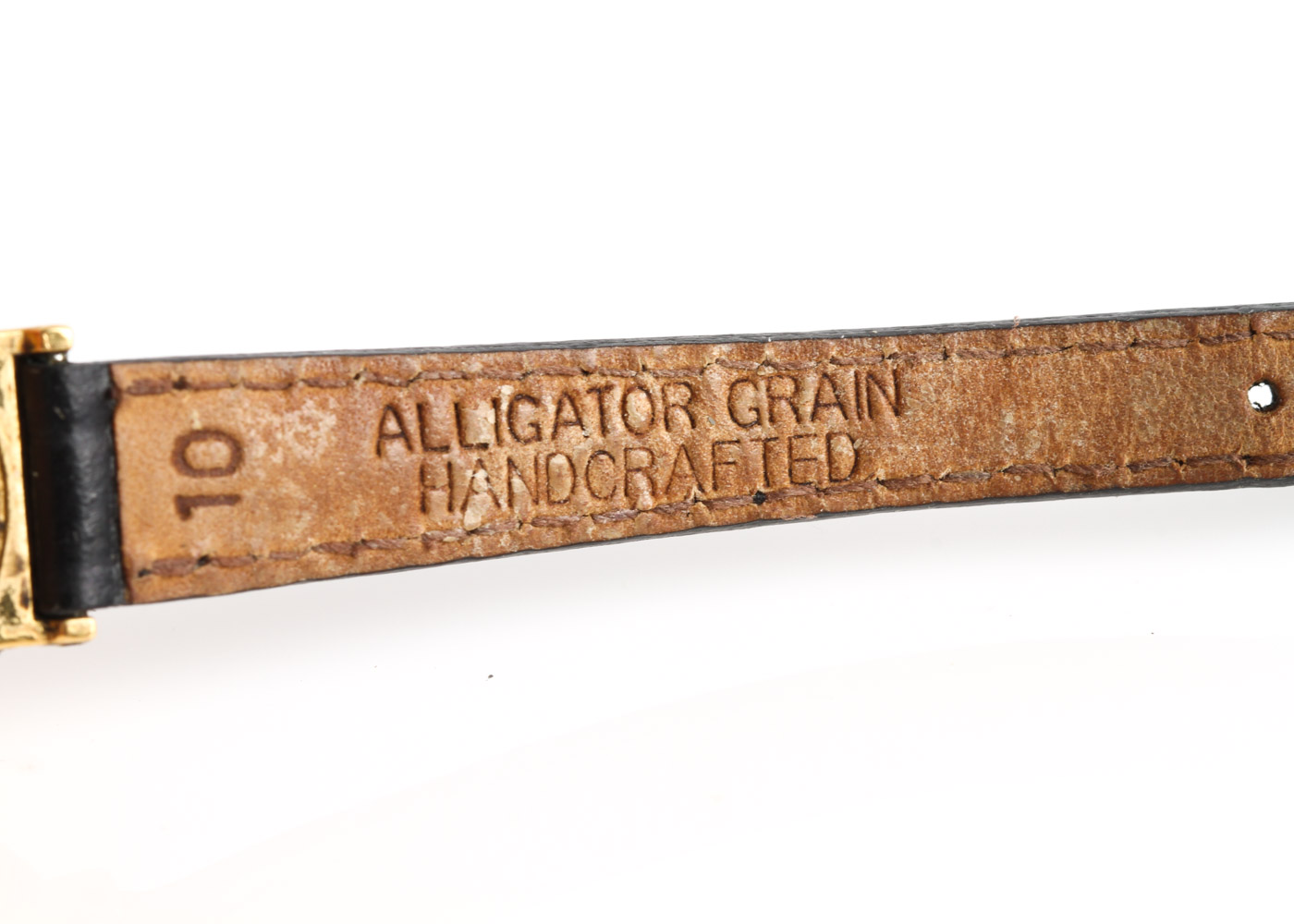 Vintage Raymond Weil 18K Gold Electroplate Watch with Alligator Grain Strap