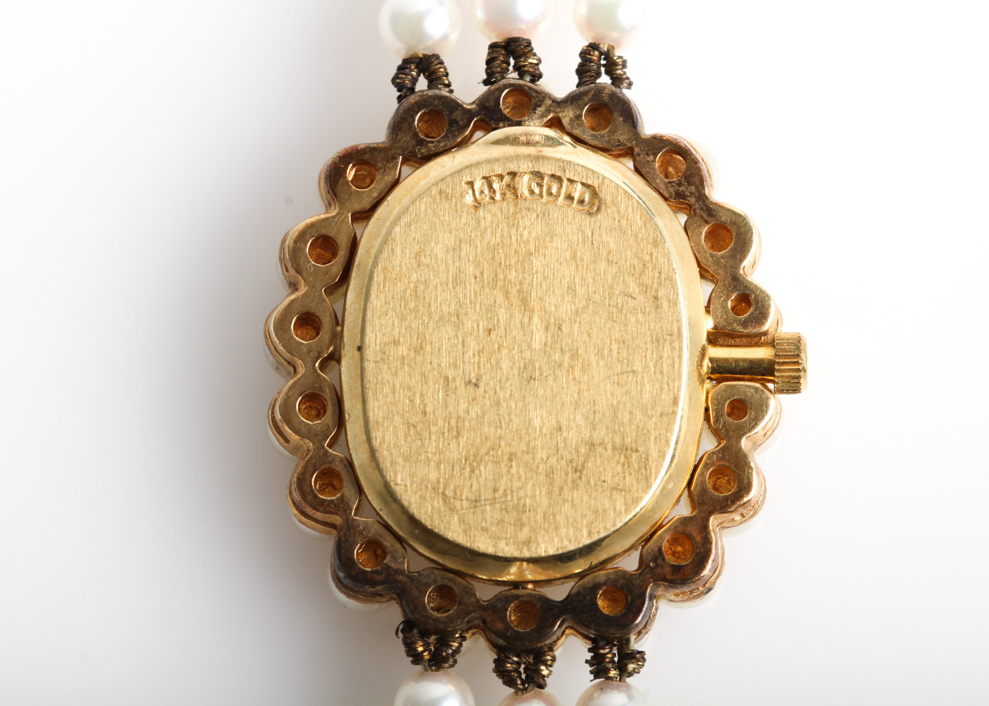 Vintage Bailey Banks & Biddle 14K Yellow Gold and Cultured Pearl Watch