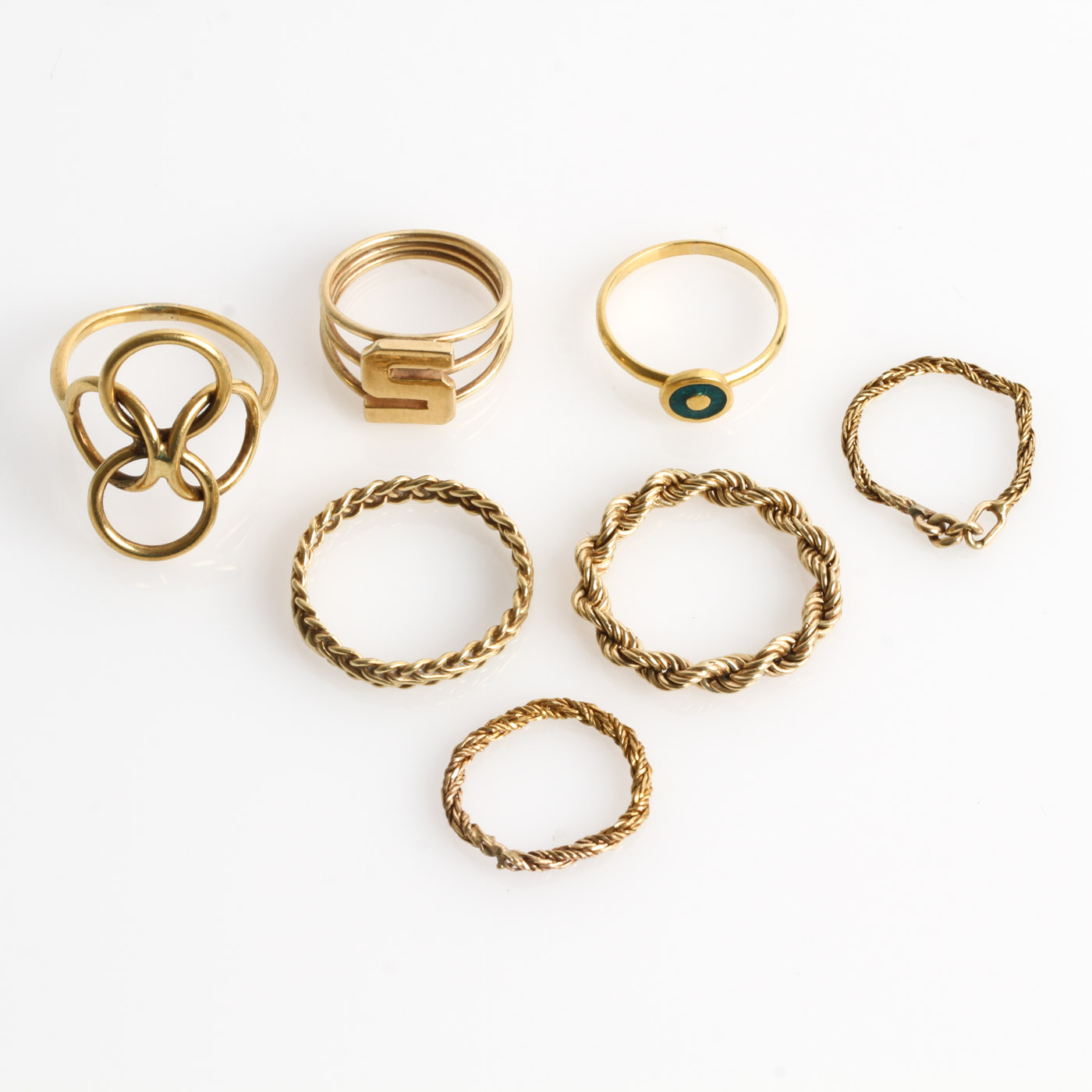 Collection of 10K, 14K, and 18K Yellow Gold Rings