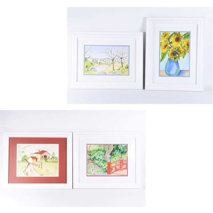 Collection of Kathee Partee Framed Watercolors