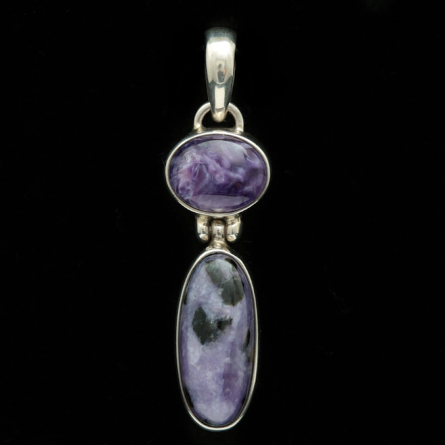 Sterling Silver and Charoite Pendant