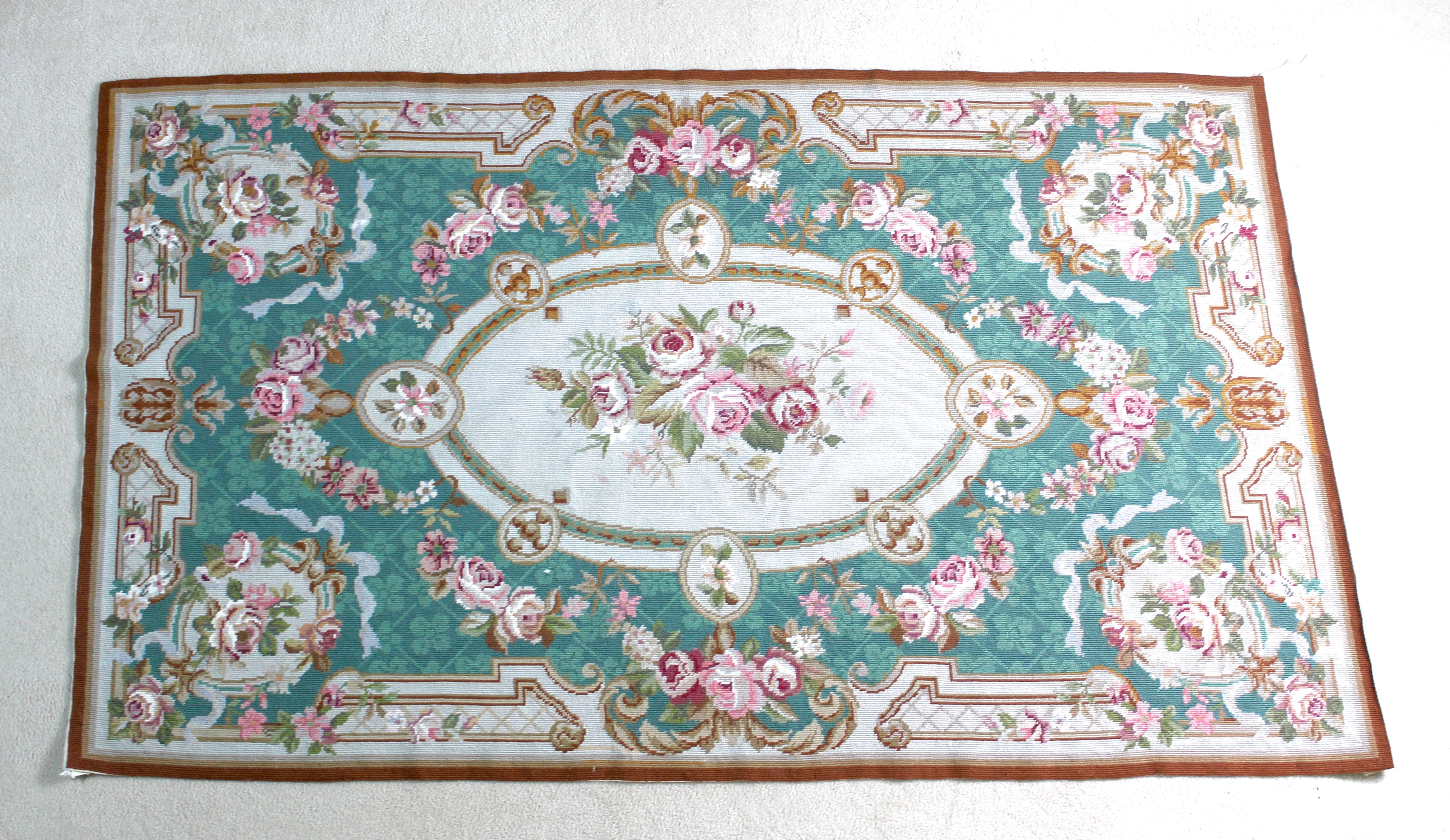 Vintage Floral Needlepoint Tapestry