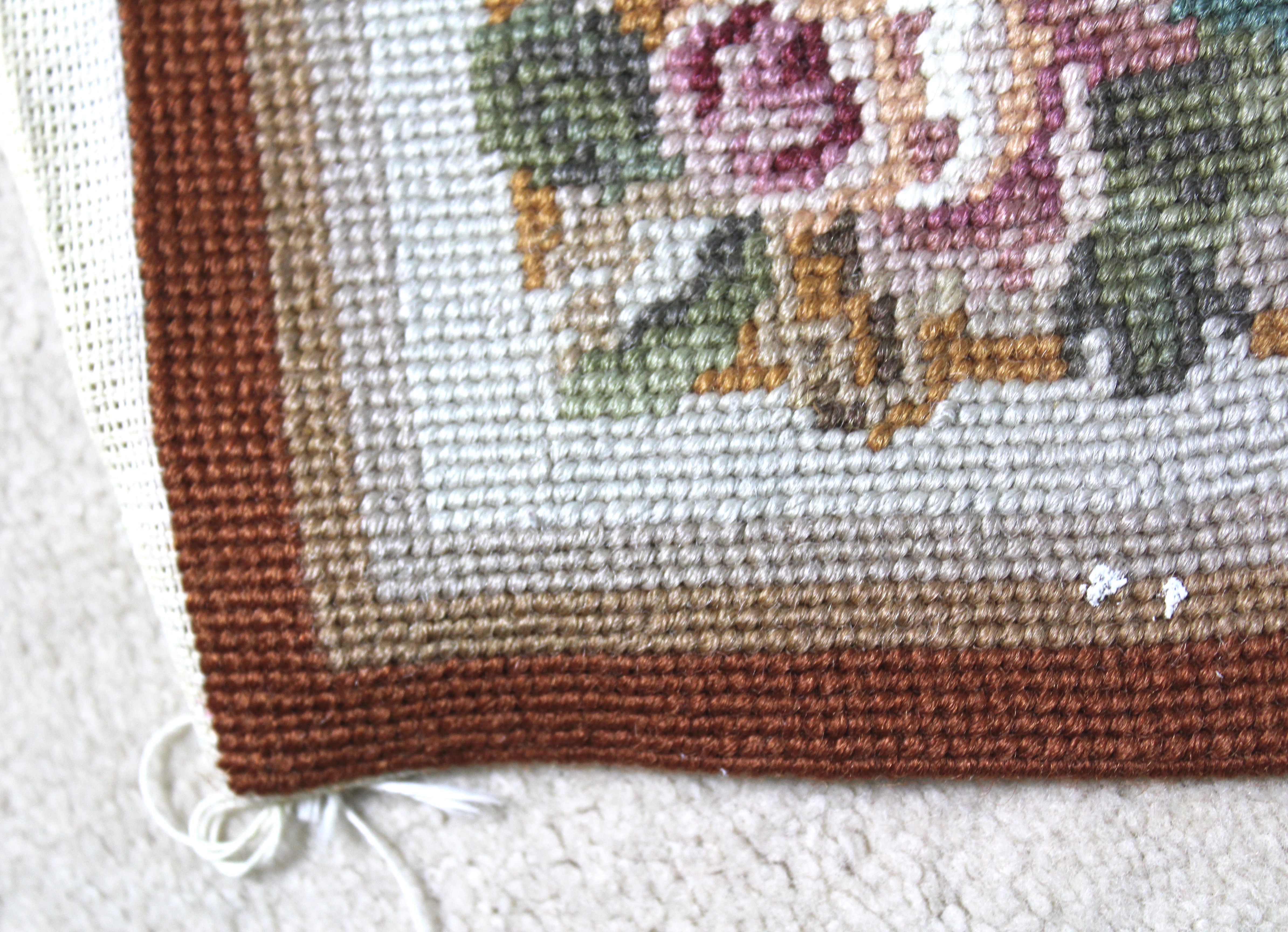 Vintage Floral Needlepoint Tapestry