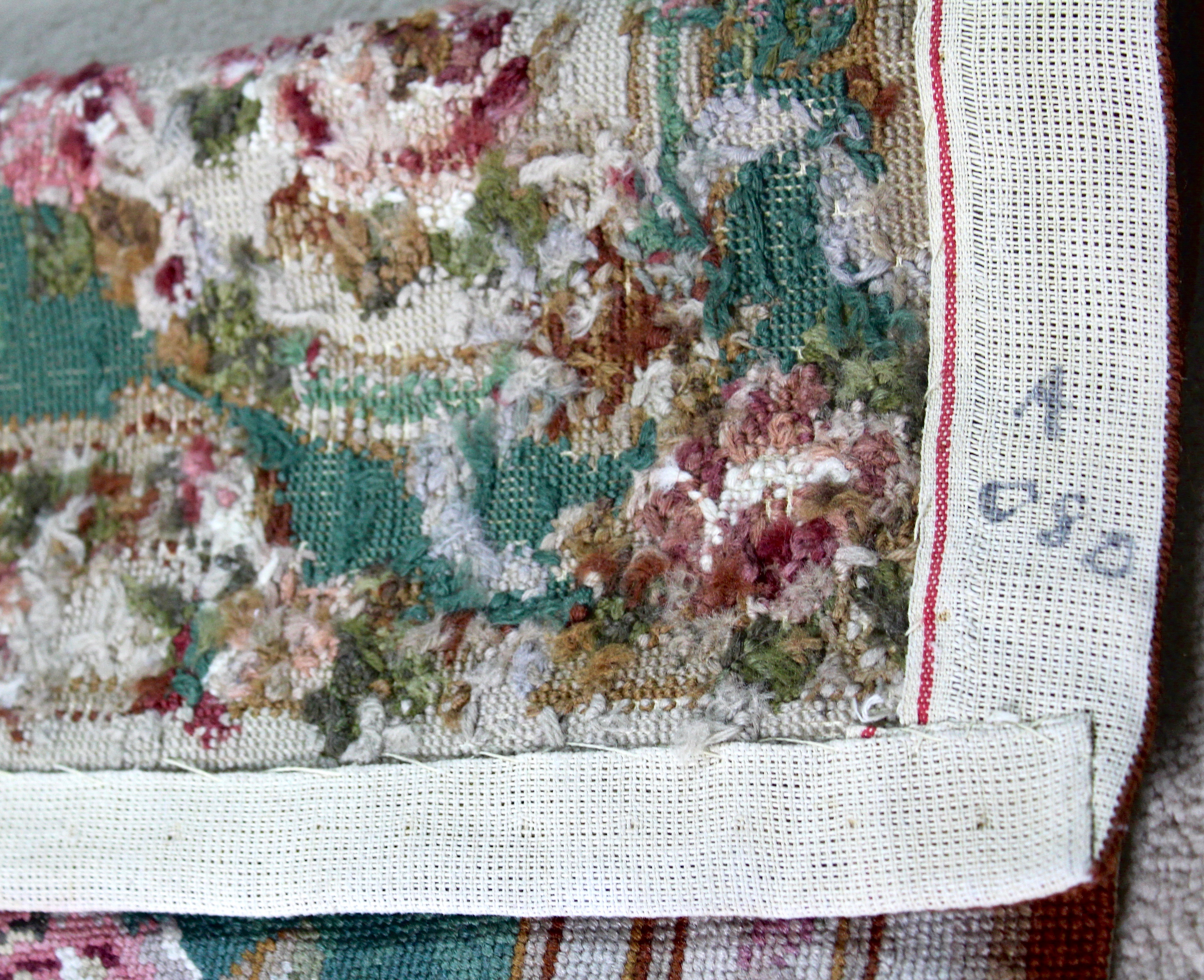 Vintage Floral Needlepoint Tapestry