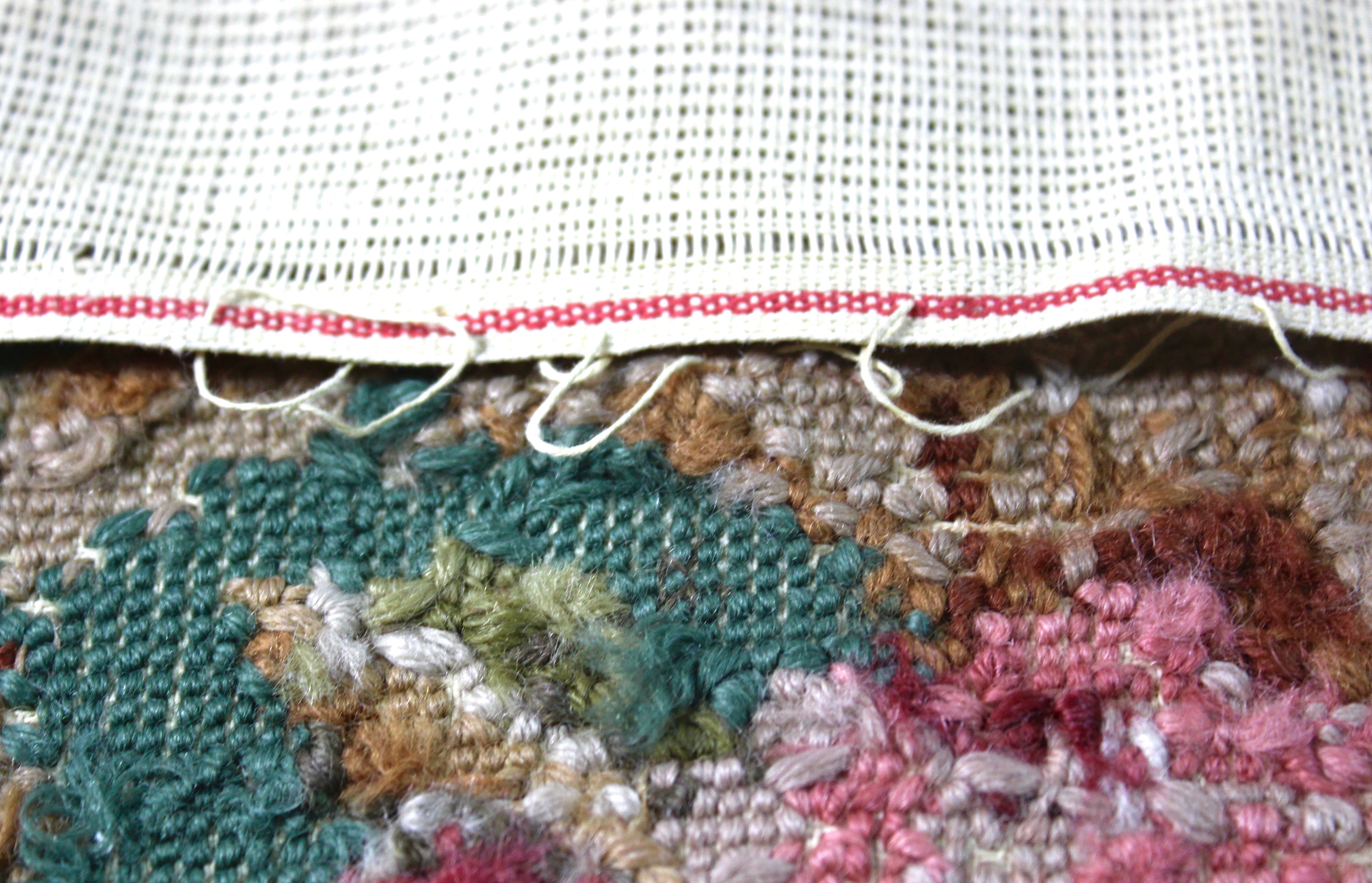 Vintage Floral Needlepoint Tapestry