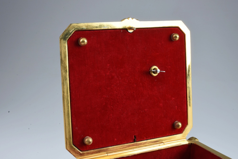 Baroque Style Brass and Pewter Continental Music Box