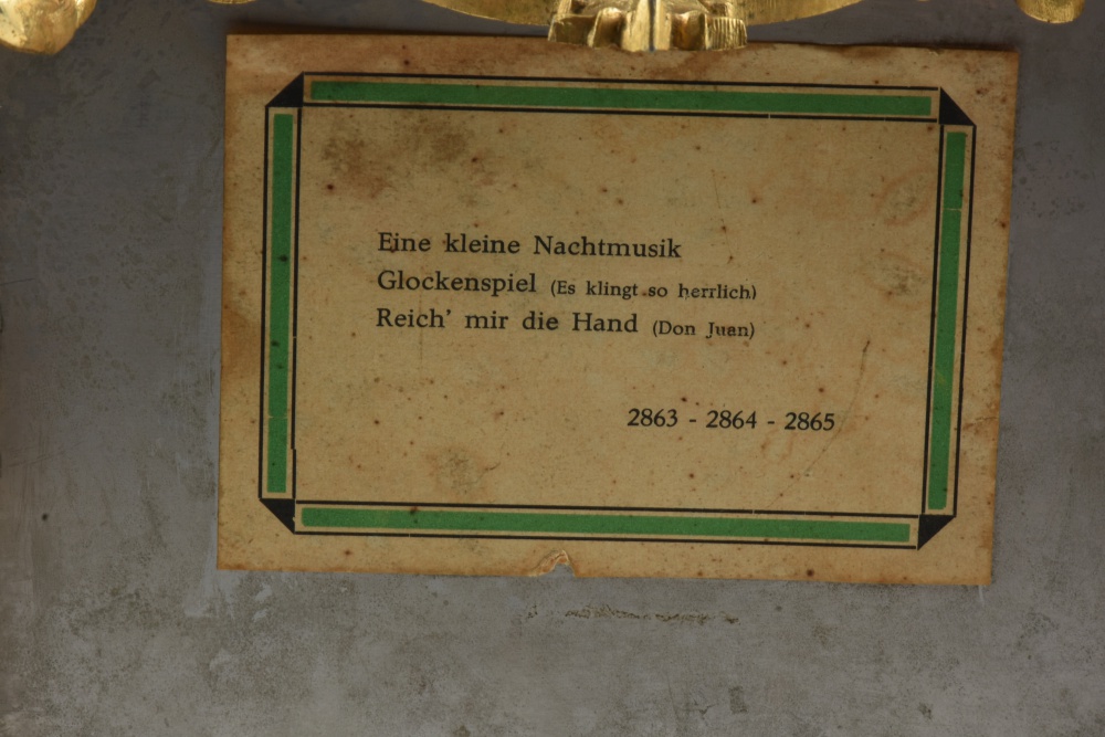 Baroque Style Brass and Pewter Continental Music Box