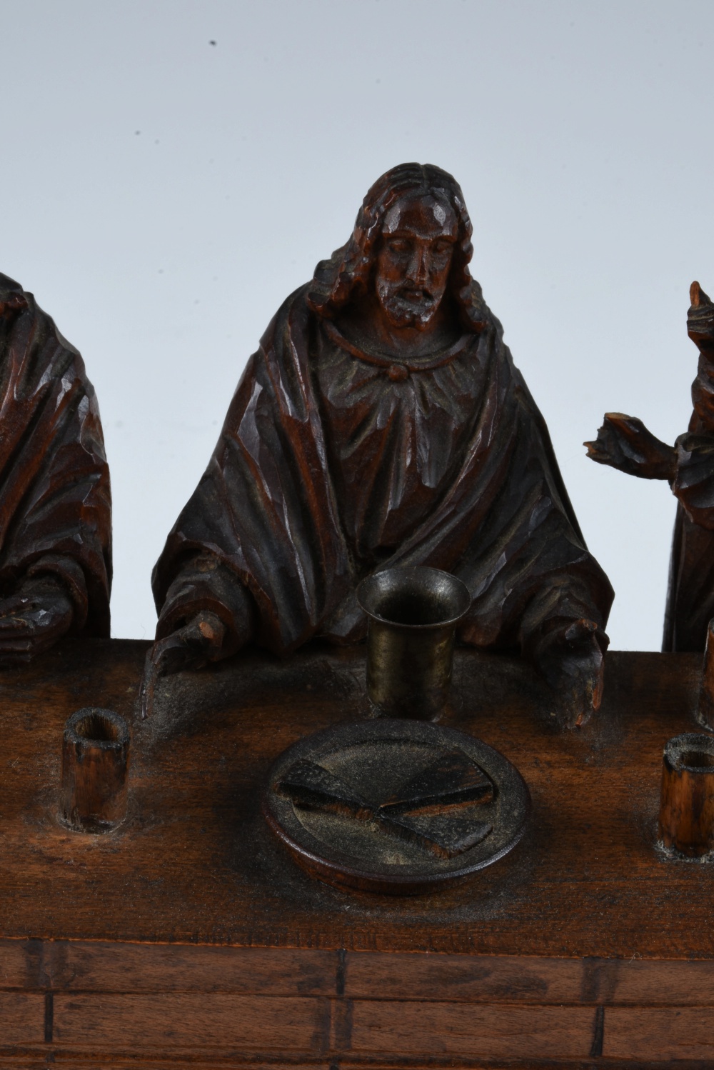 Hand Carved Wood Sculpture After Da Vinci of The Last Supper