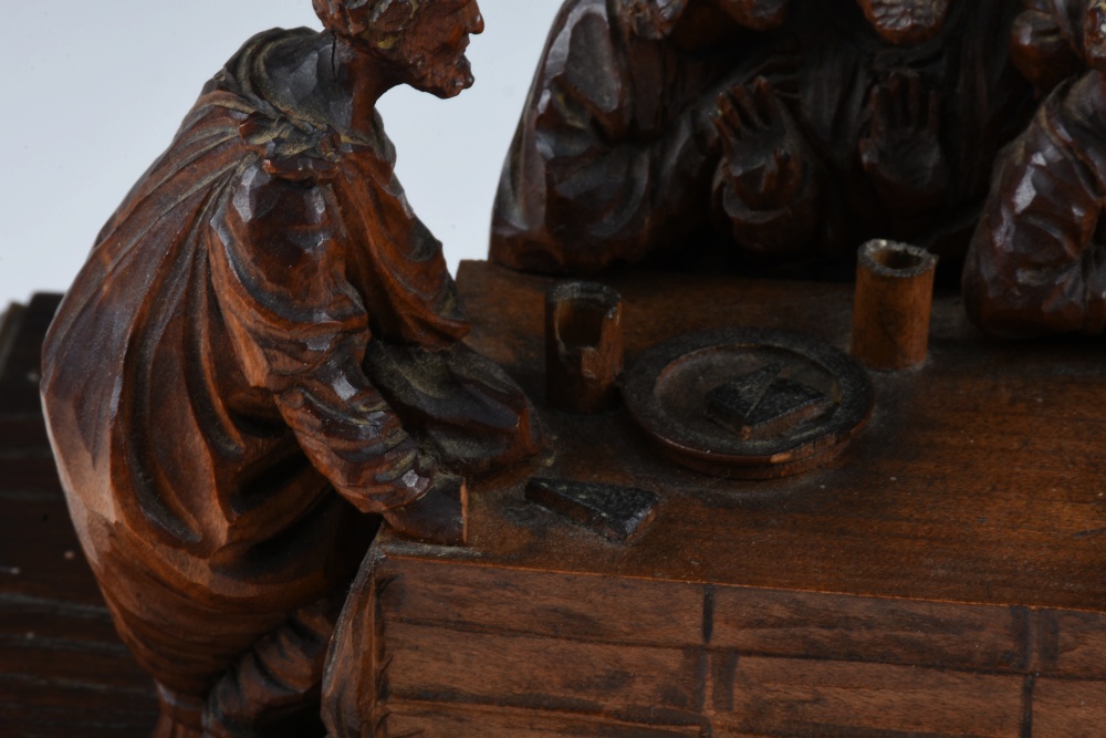 Hand Carved Wood Sculpture After Da Vinci of The Last Supper