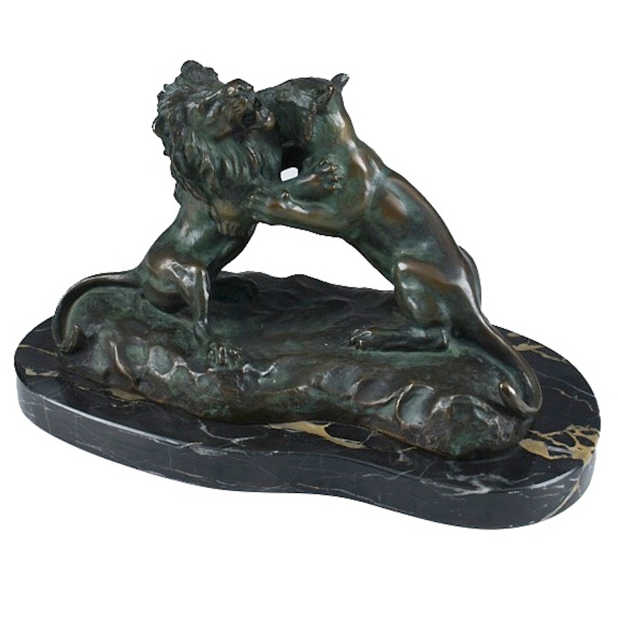 Henry Van Wolf Bronze Sculpture "Lions"