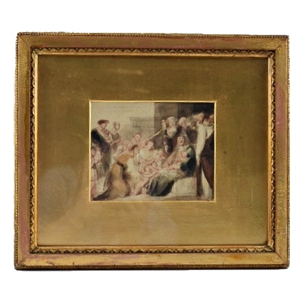 Attributed to Sir Charles Lock Eastlake Watercolor on Paper "Christ Blessing Little Children"