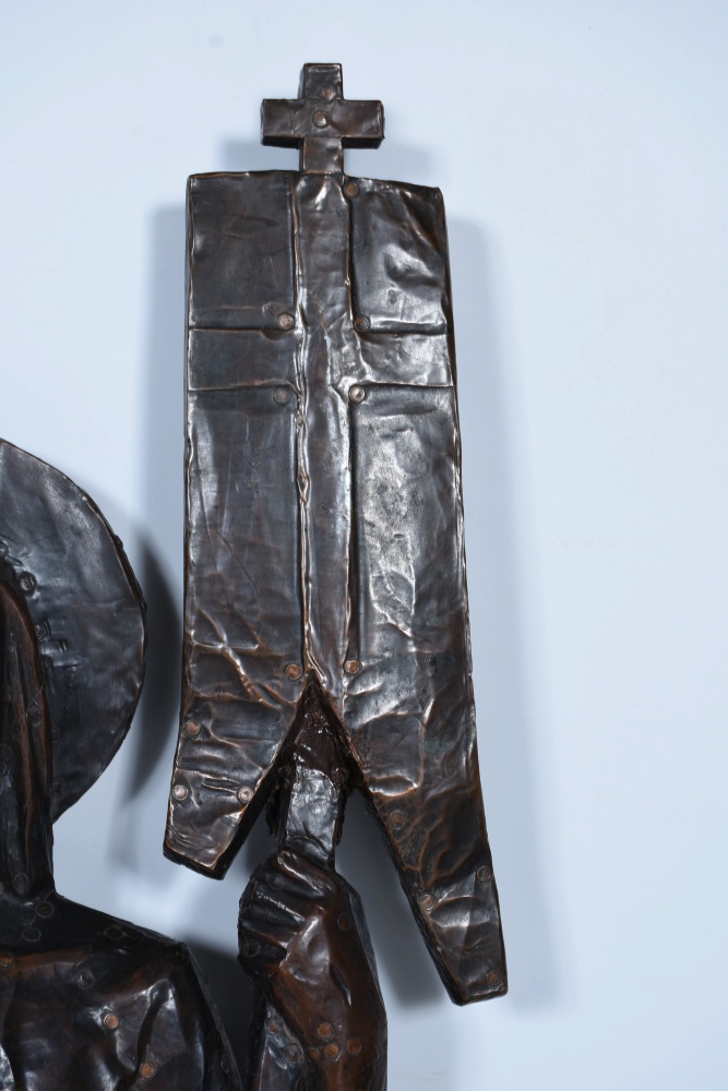 Copper Clad Wood Carving of Christ and John the Baptist