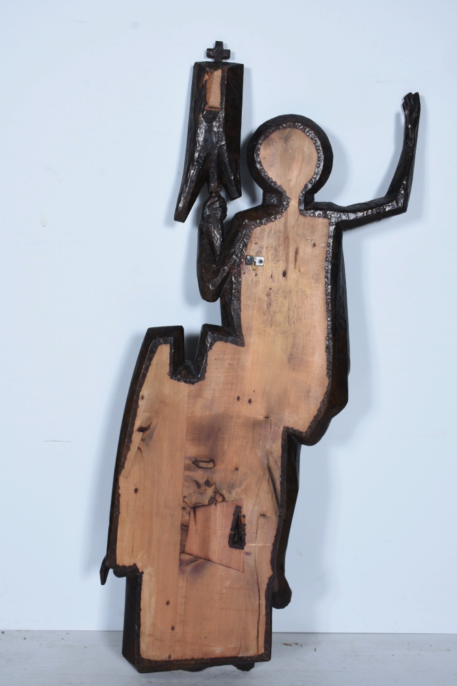 Copper Clad Wood Carving of Christ and John the Baptist