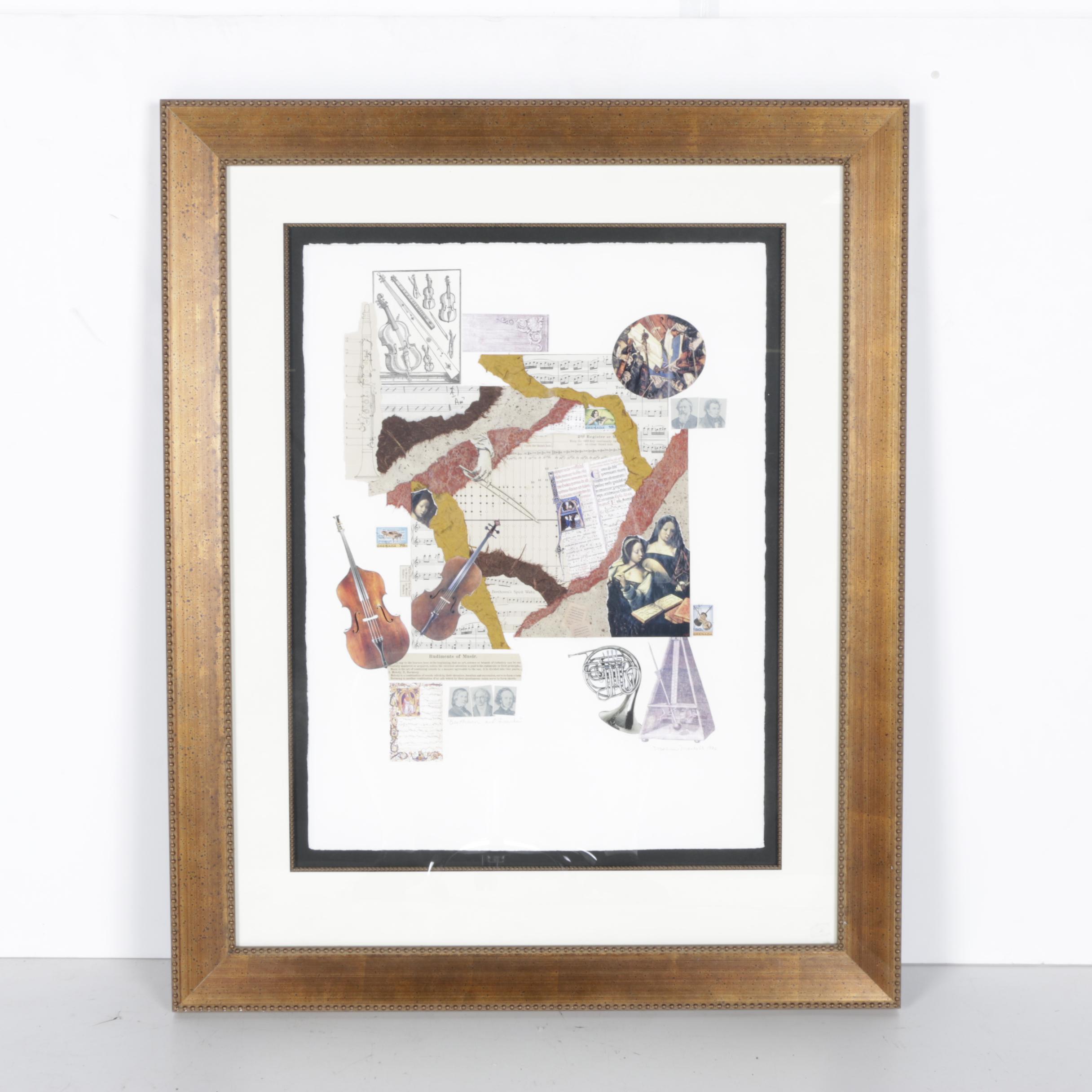 1996 Melissa Markell Paper Collage "Beethoven and Friends"