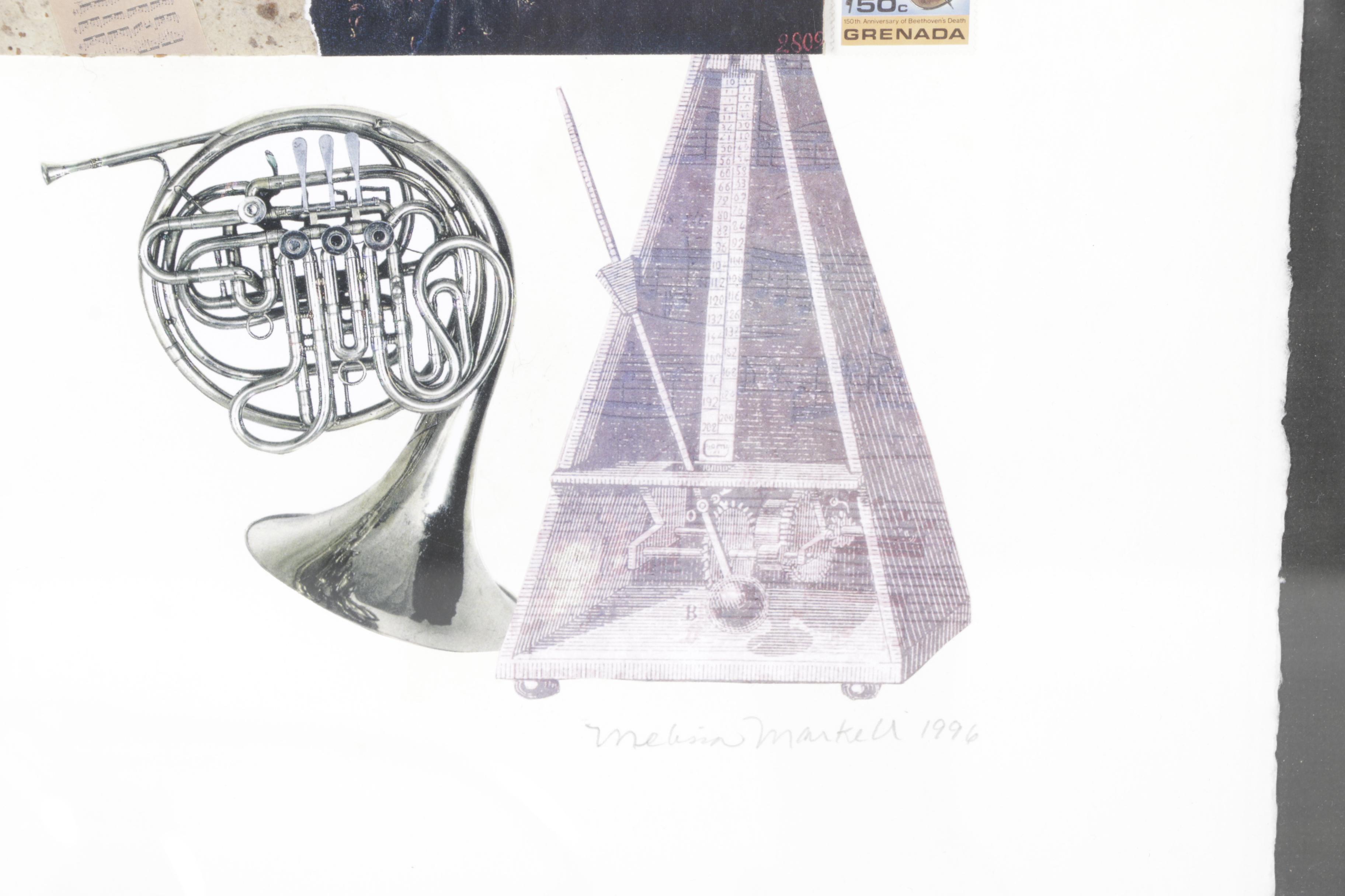 1996 Melissa Markell Paper Collage "Beethoven and Friends"