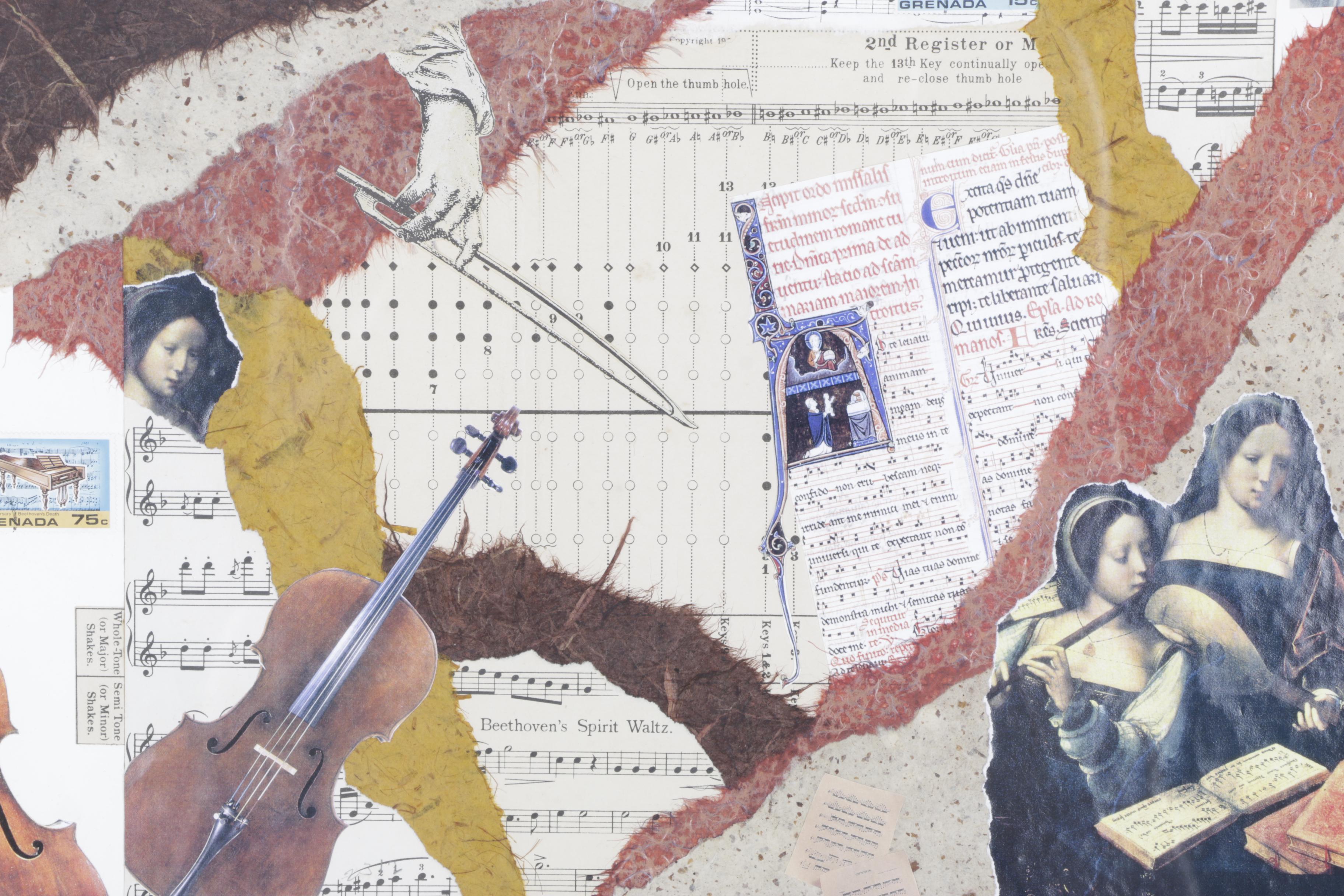 1996 Melissa Markell Paper Collage "Beethoven and Friends"