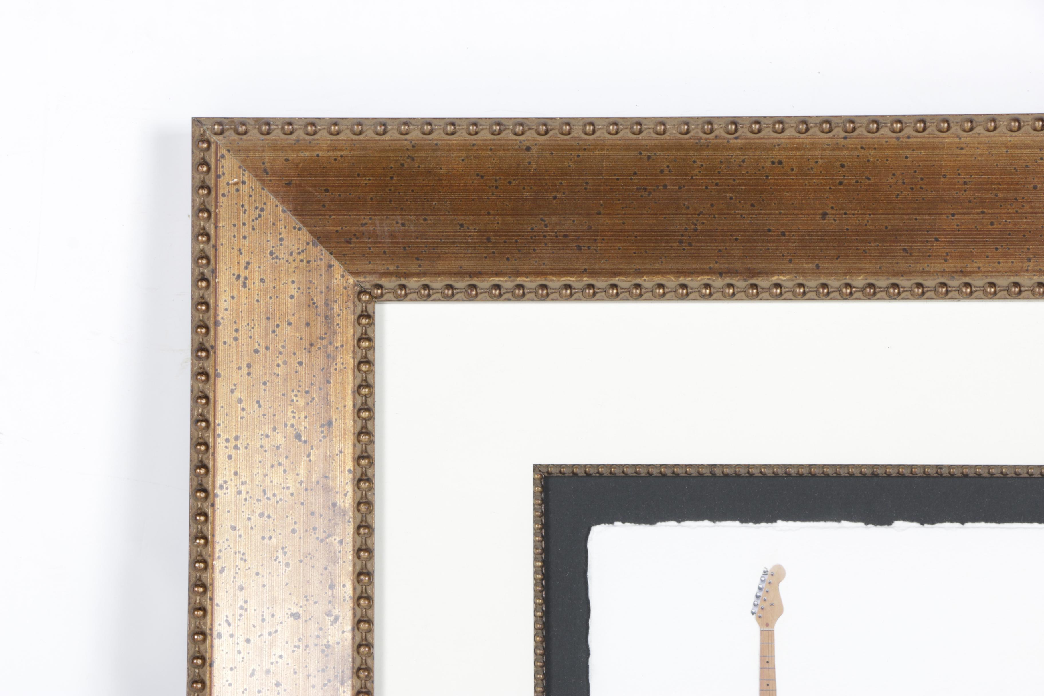 1996 Melissa Markell Paper Collage "Guitar Lesson"