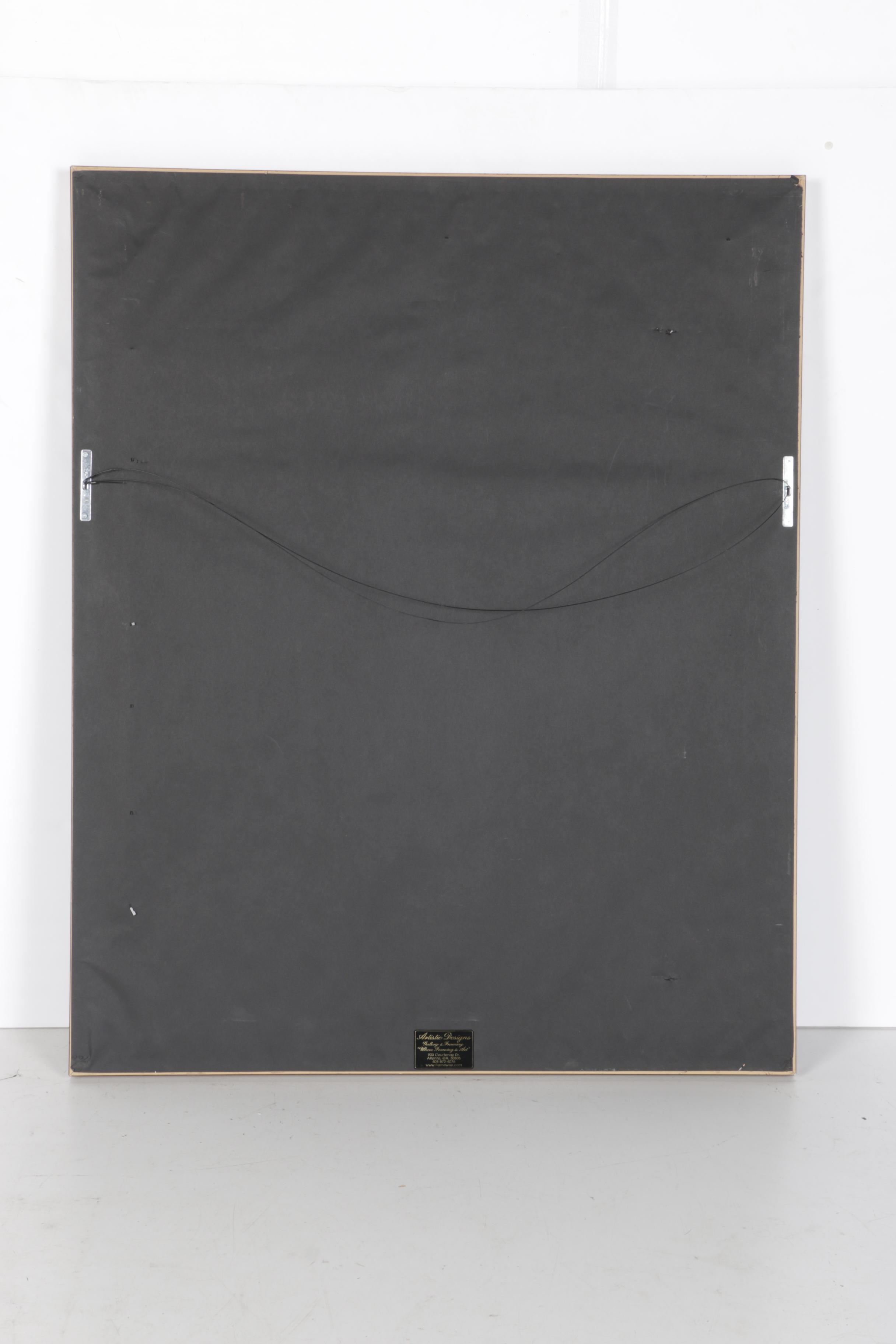 1996 Melissa Markell Paper Collage "Guitar Lesson"