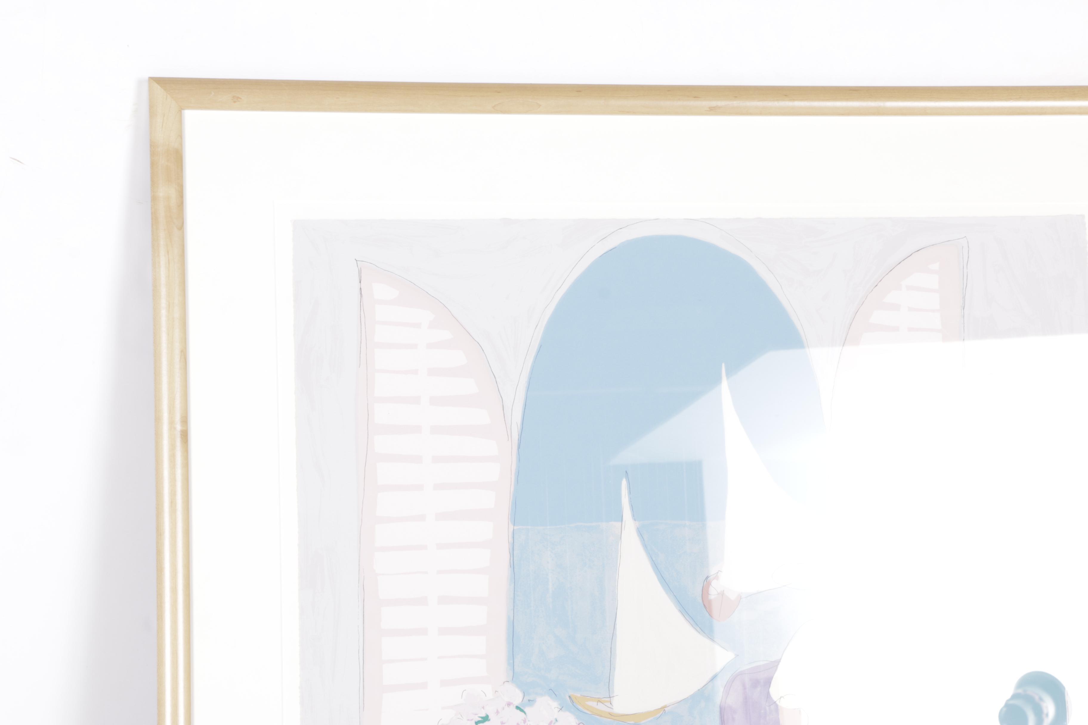 Jim N. Hill Limited Edition Serigraph of Couple by Window