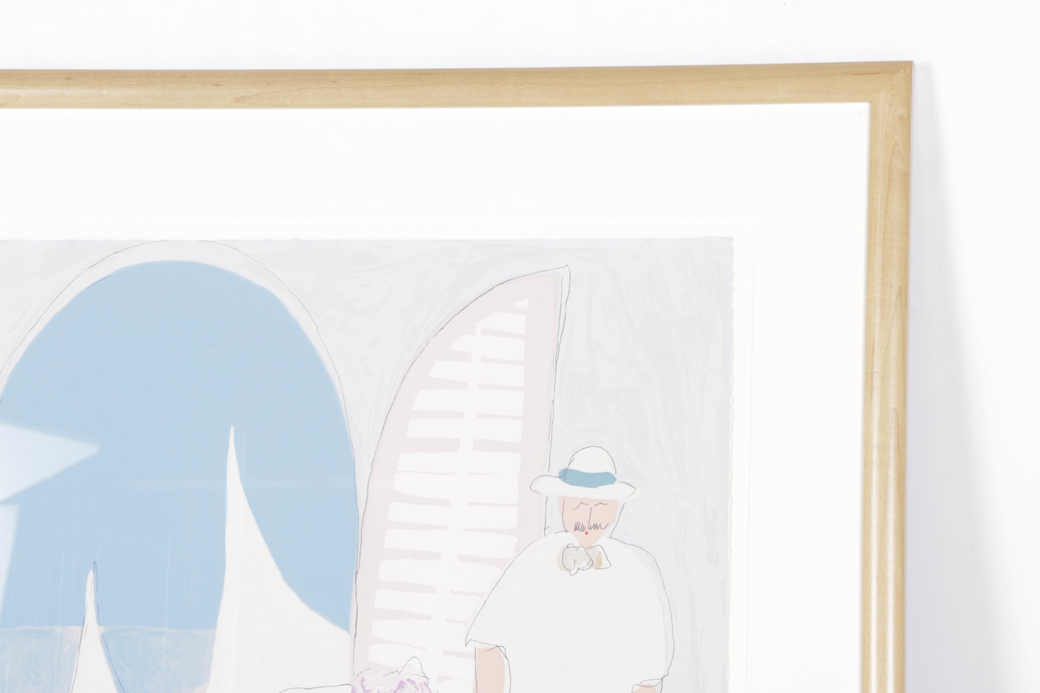 Jim N. Hill Limited Edition Serigraph of Couple by Window