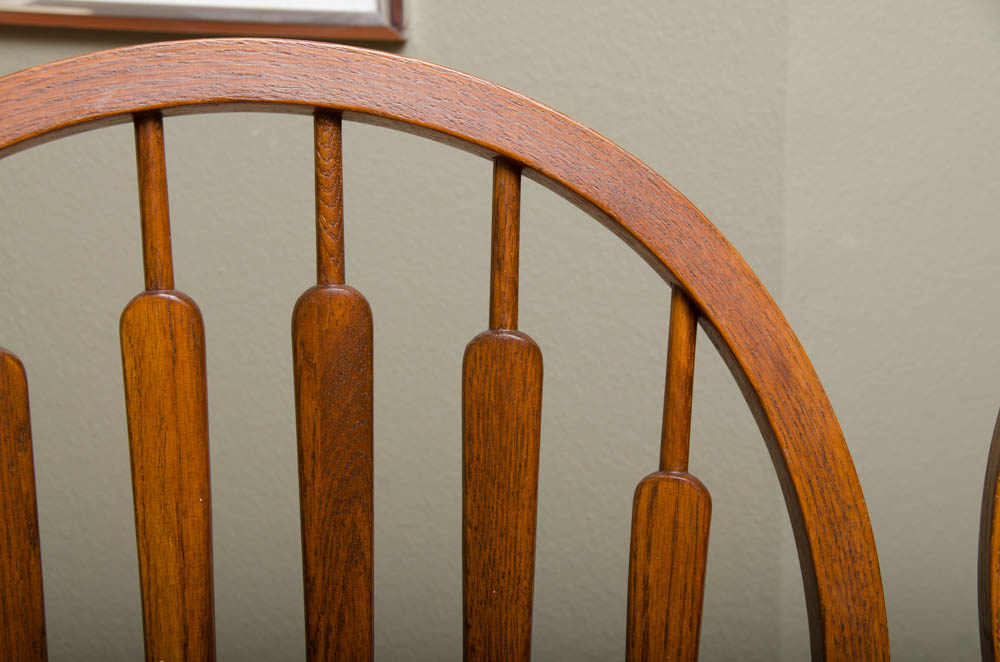 Oak Windsor Style Swivel Bar Stools