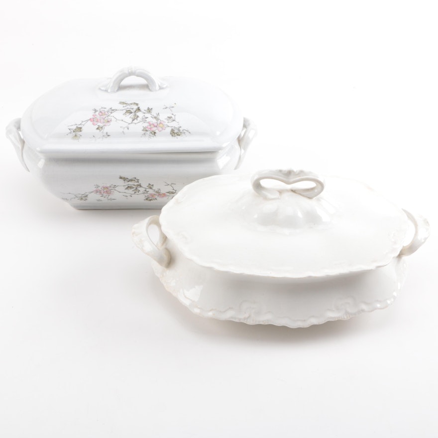 Lidded Porcelain Casserole Dishes