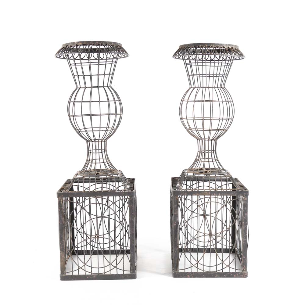 Vintage Wire Urn Planters