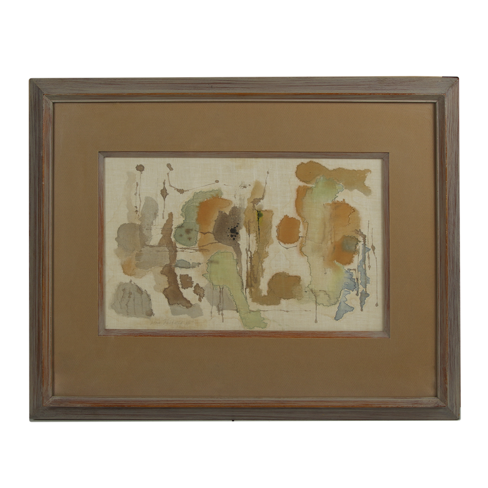 Don Werner Framed Watercolor and Ink on Linen