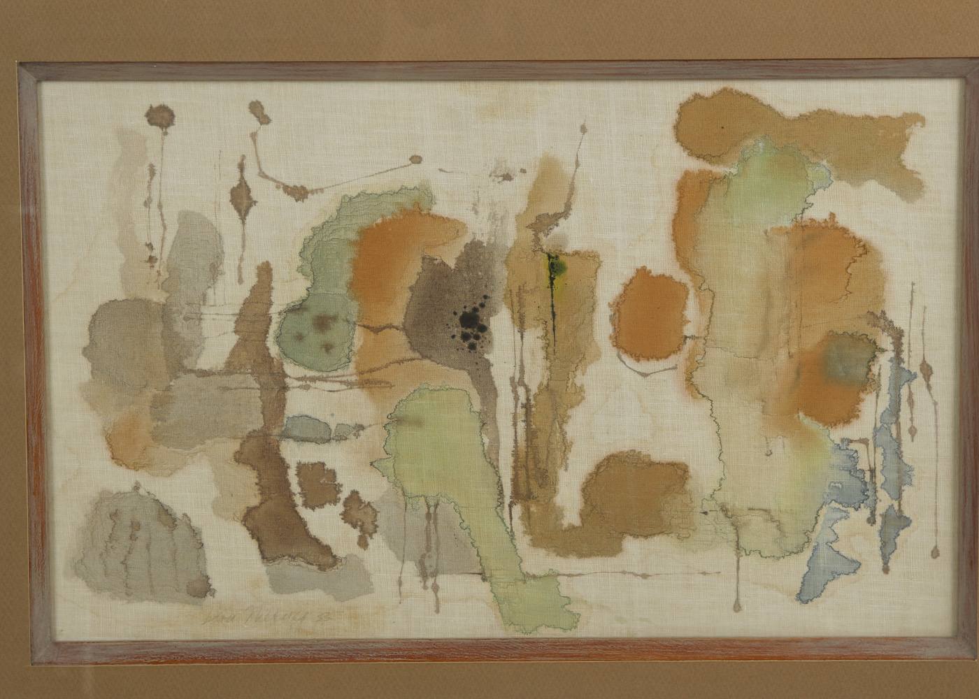 Don Werner Framed Watercolor and Ink on Linen