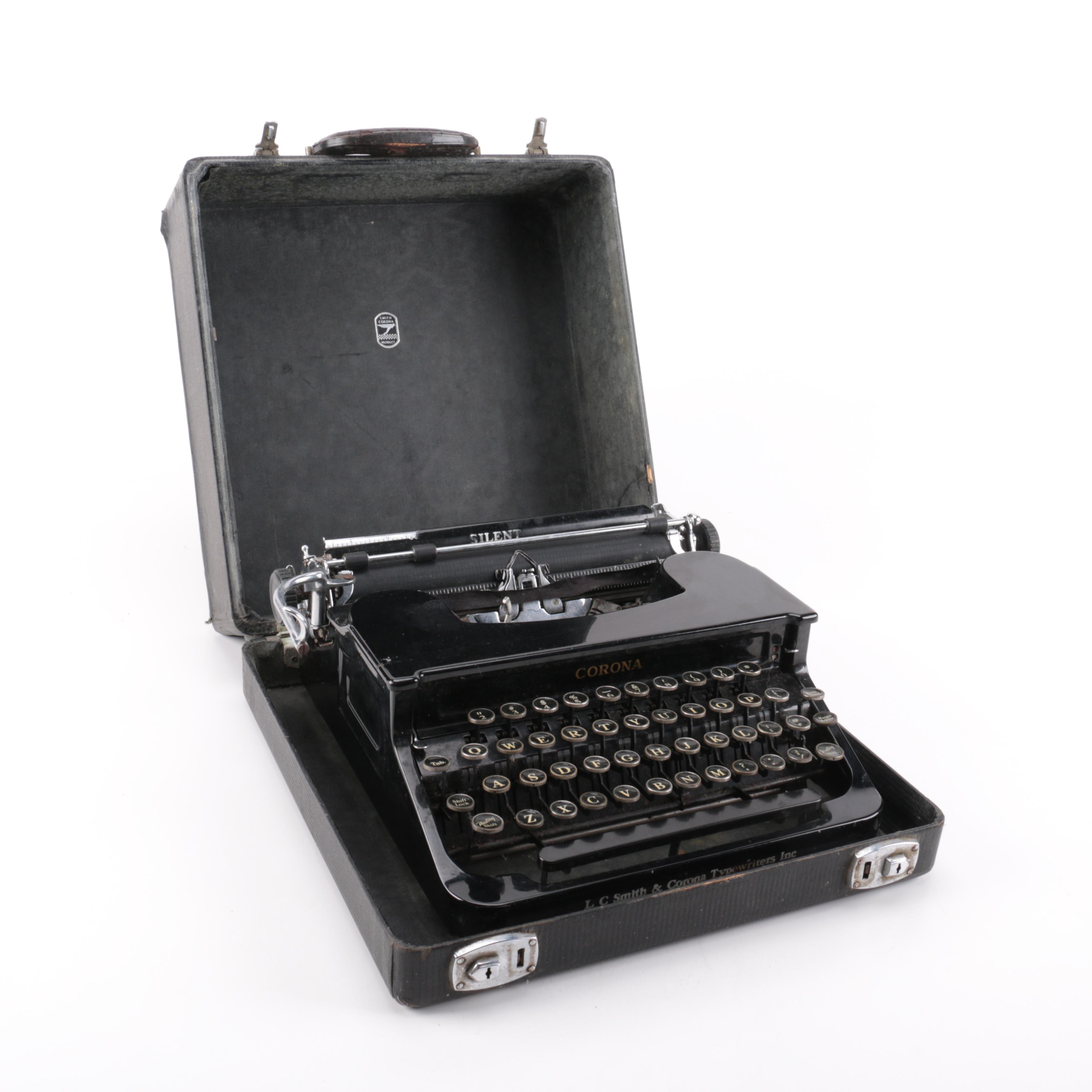Vintage 1939 Corona Silent Typewriter