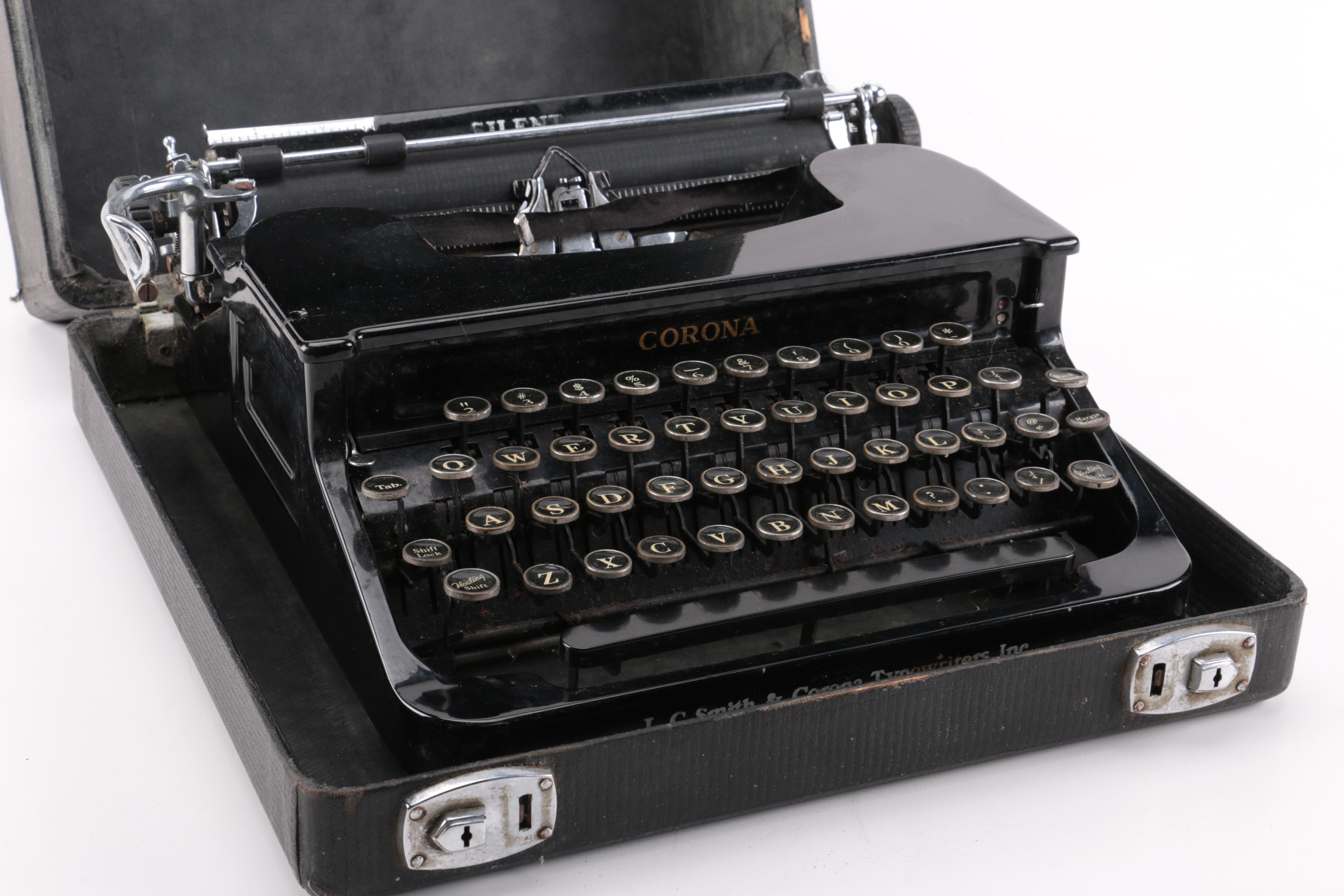Vintage 1939 Corona Silent Typewriter