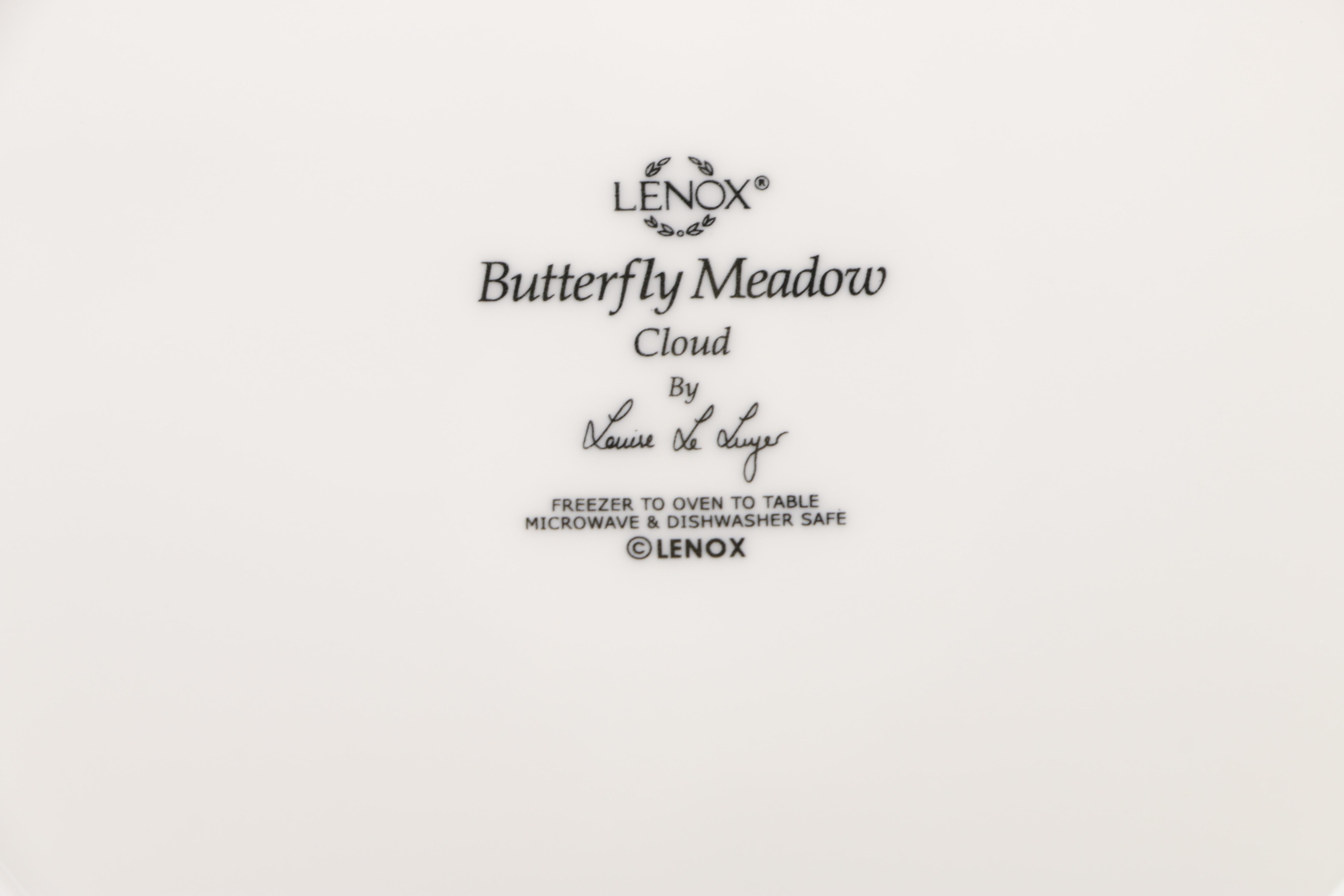 Group of Tableware Including Lenox "Butterfly Meadow Cloud"