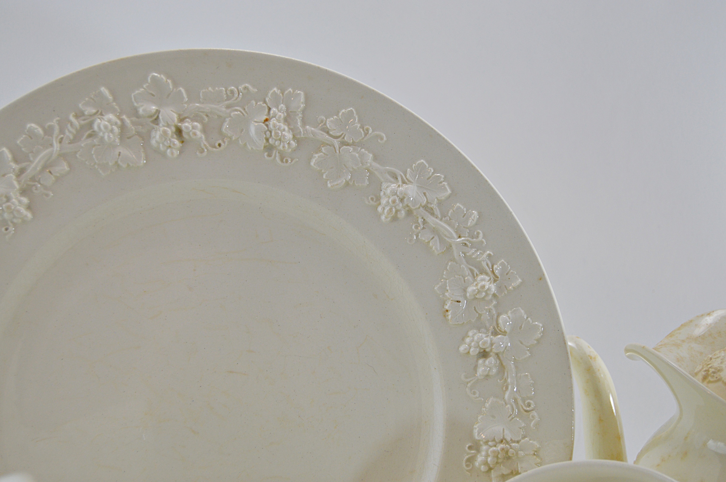 Set of Vintage Wedgwood "Embossed Queensware" China Tableware