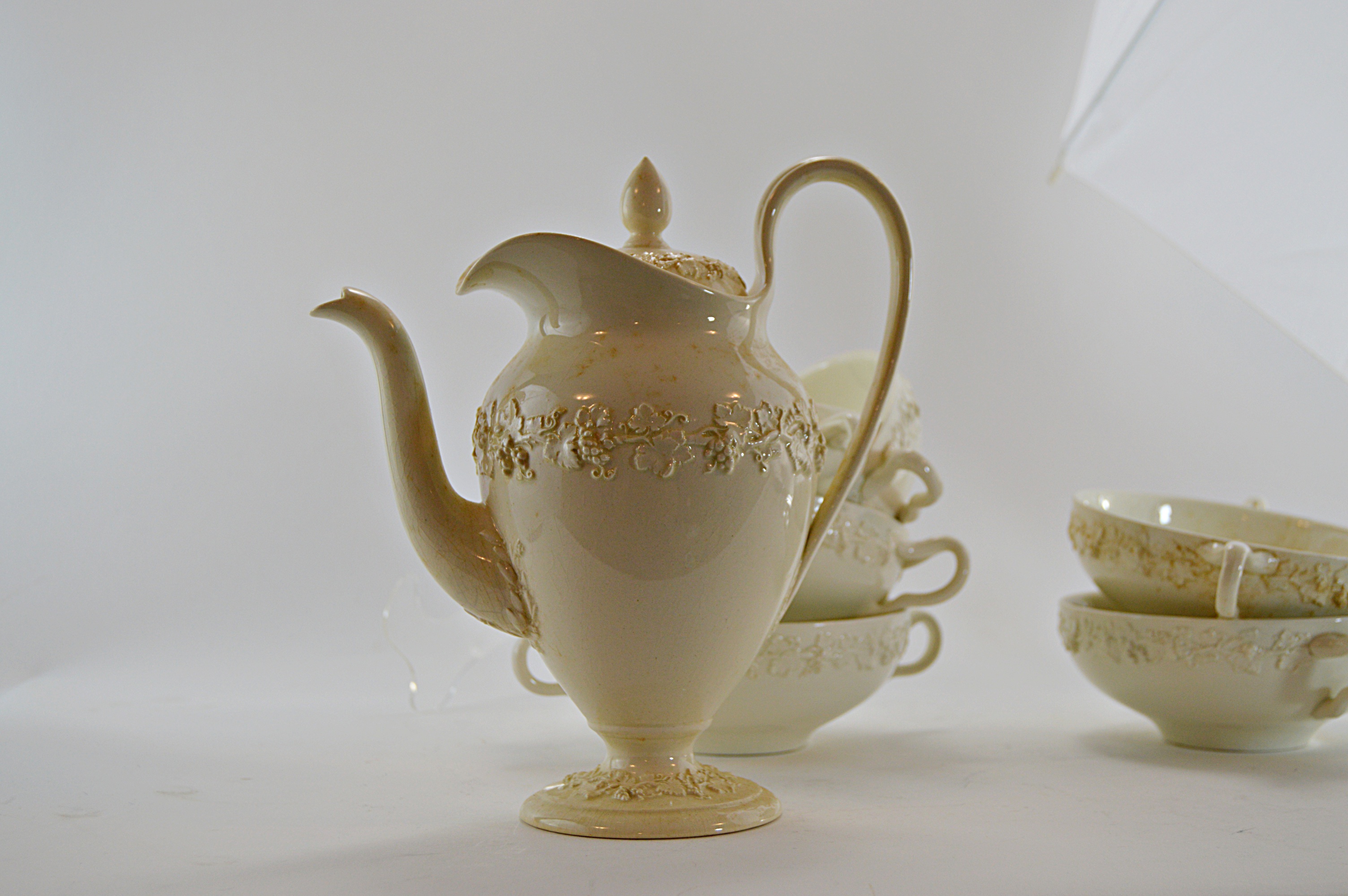 Set of Vintage Wedgwood "Embossed Queensware" China Tableware