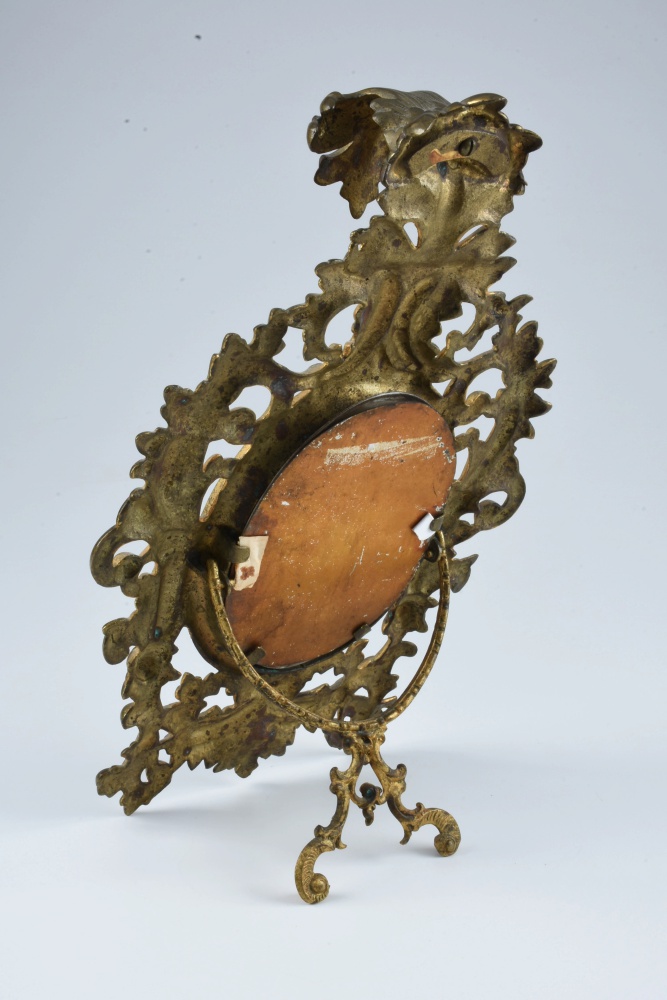 German Porcelain Madonna and Child Plaque in an Ornate Frame