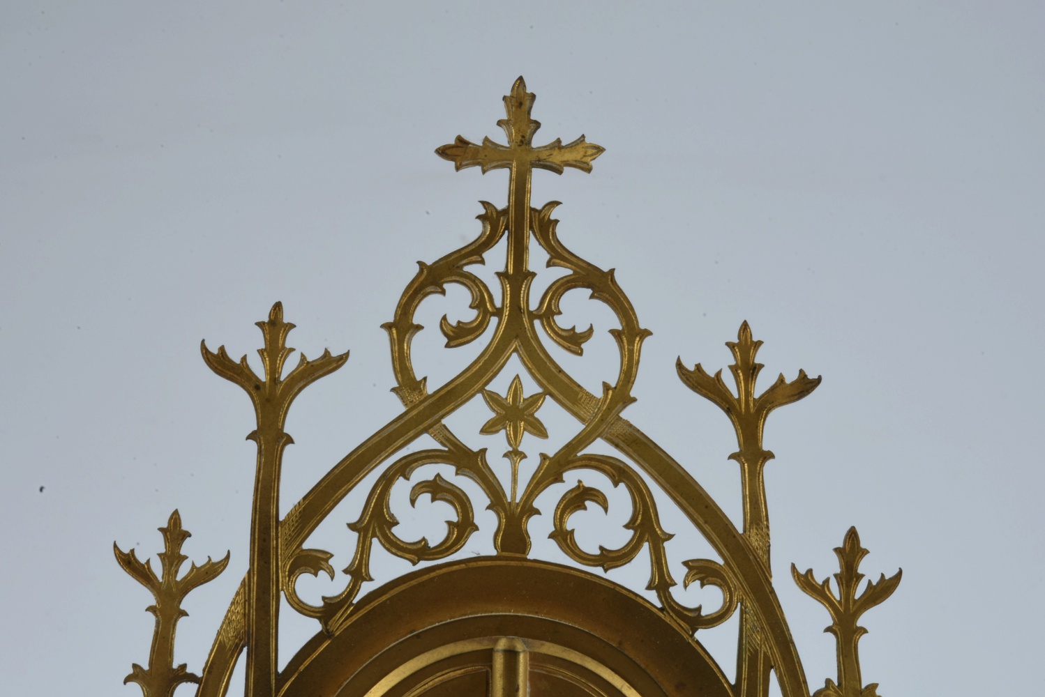 Hand Painted Porcelain Plaque of Madonna in Brass Frame