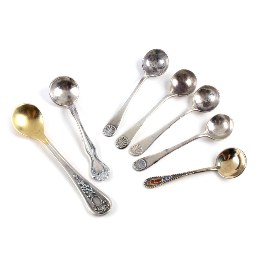 Sterling and 800 Silver Salt Spoons