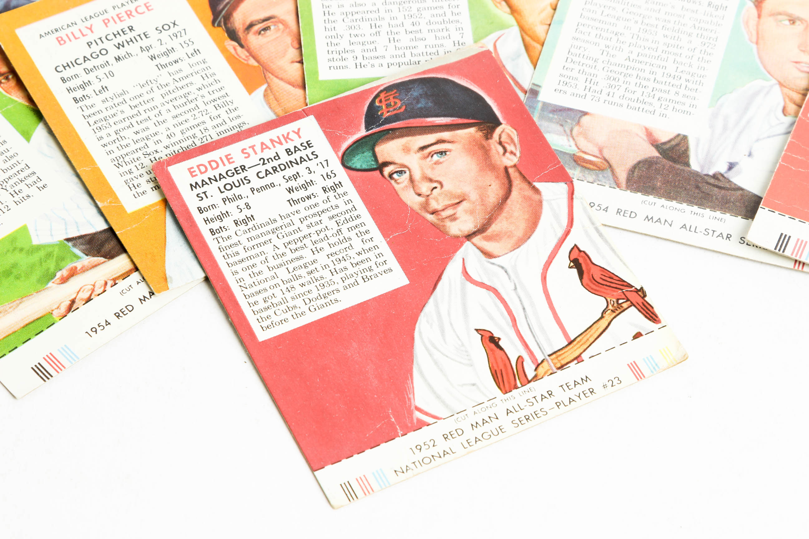 1950s Red Man Chewing Tobacco Baseball Card Box Cuts