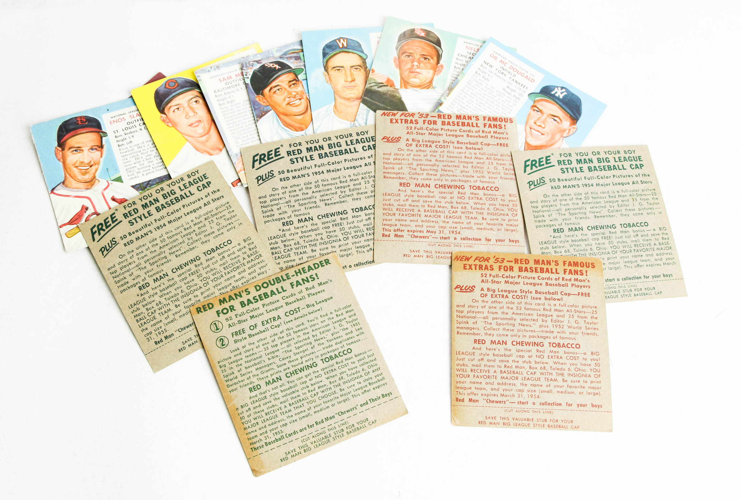 1950s Red Man Chewing Tobacco Baseball Card Box Cuts