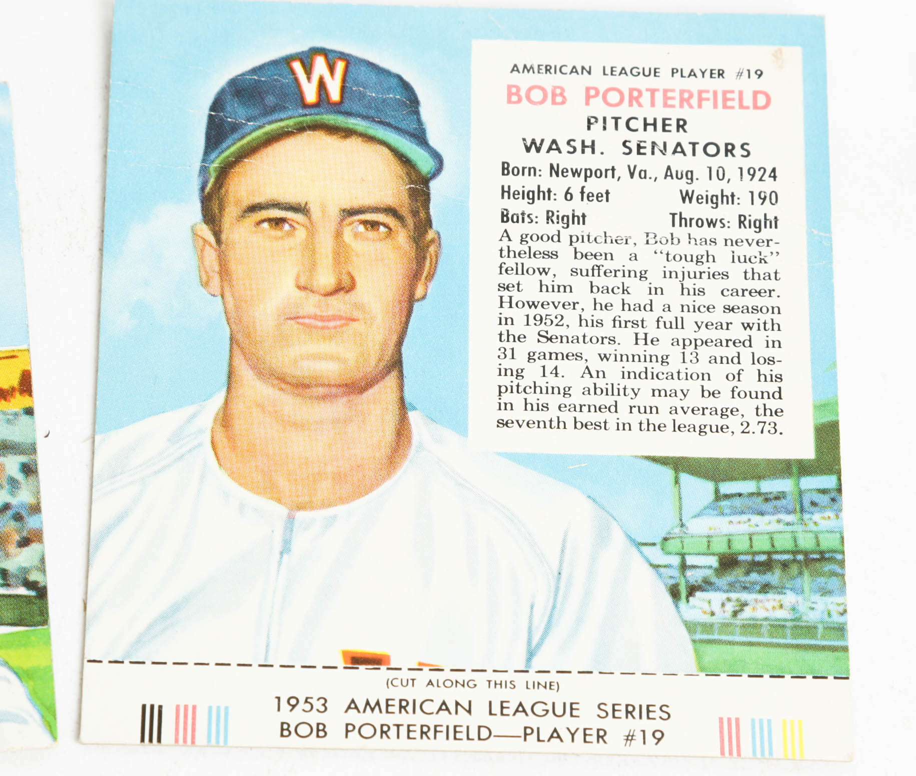 1950s Red Man Chewing Tobacco Baseball Card Box Cuts