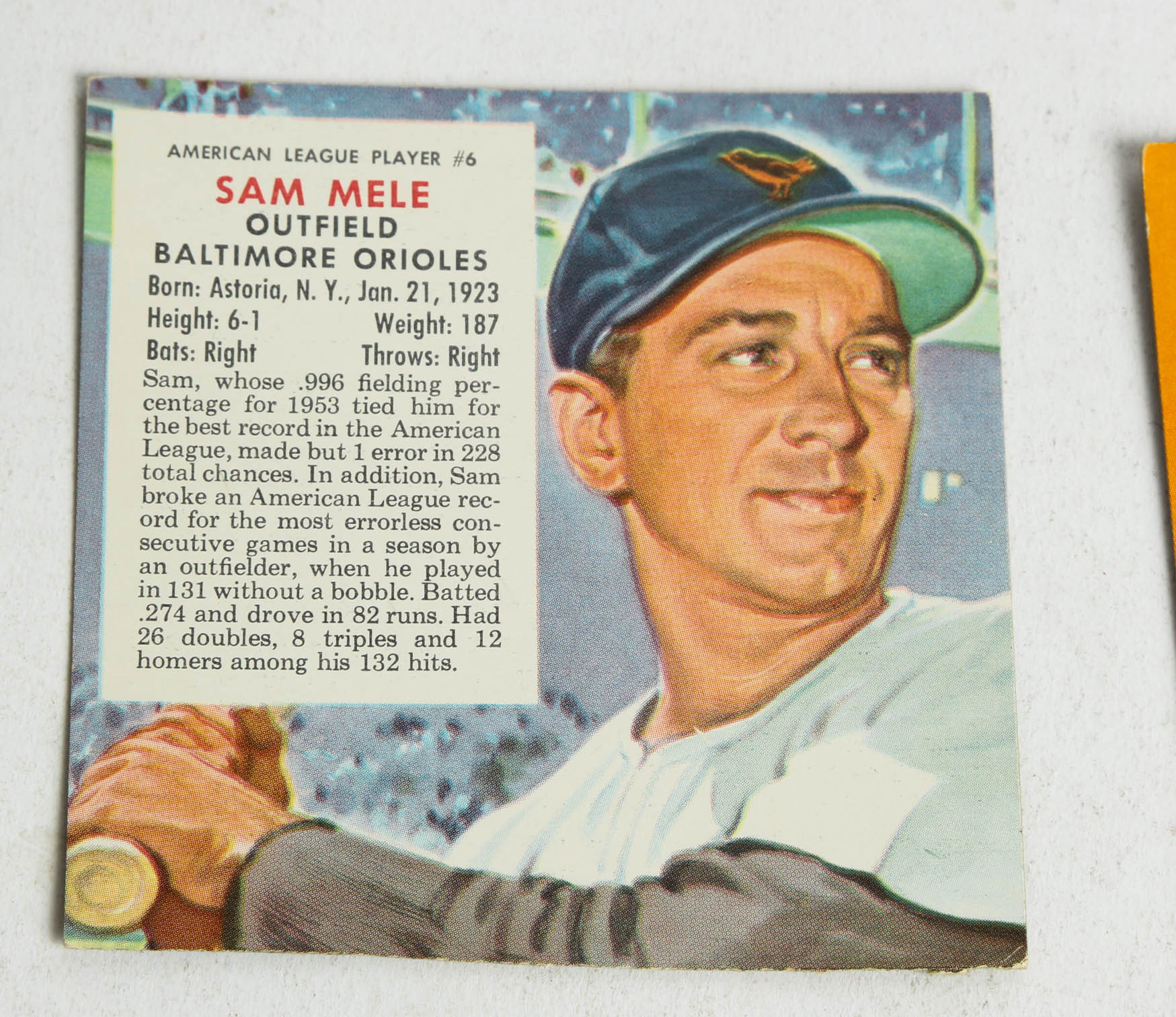 1950s Red Man Chewing Tobacco Baseball Card Box Cuts