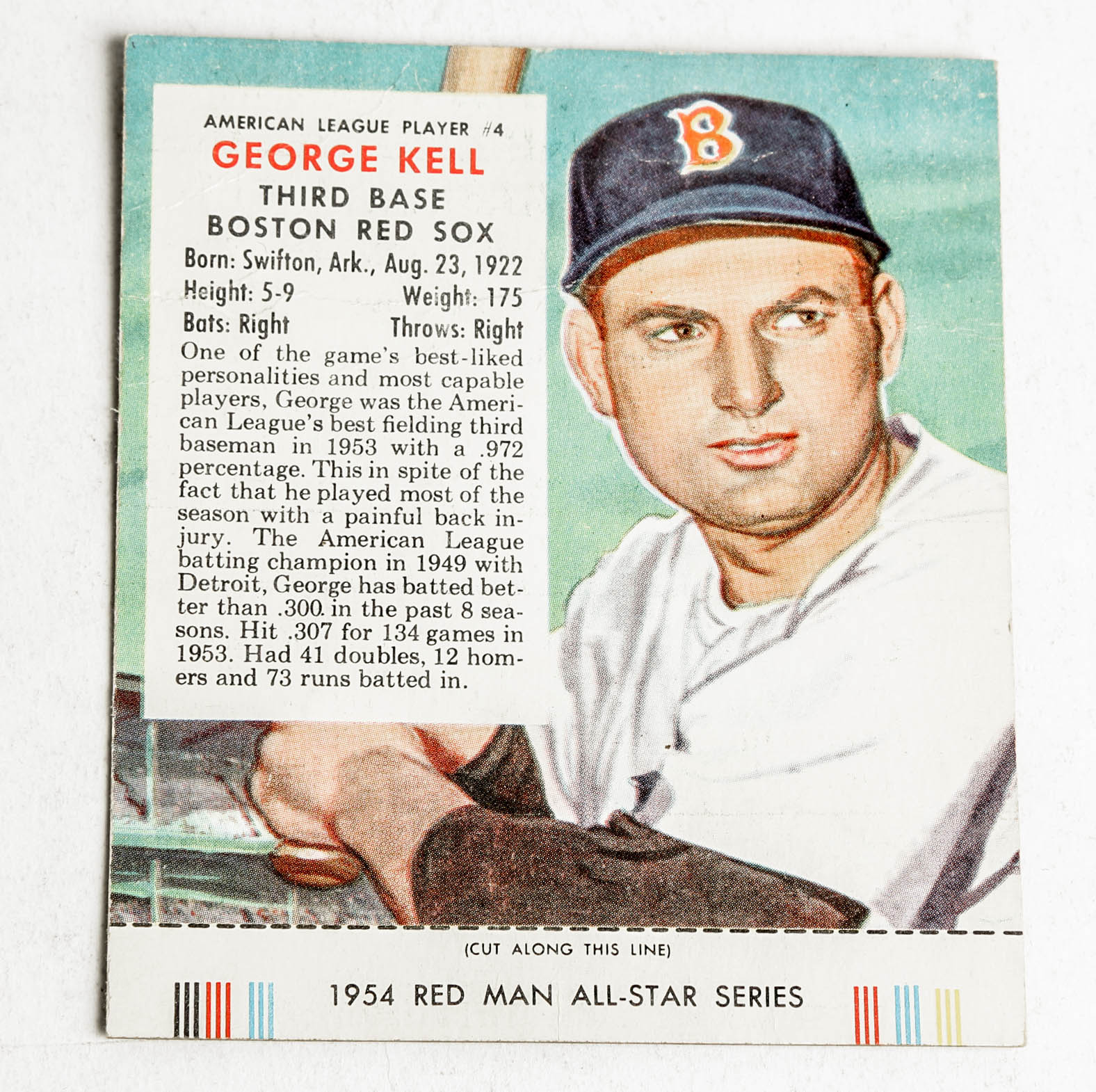 1950s Red Man Chewing Tobacco Baseball Card Box Cuts